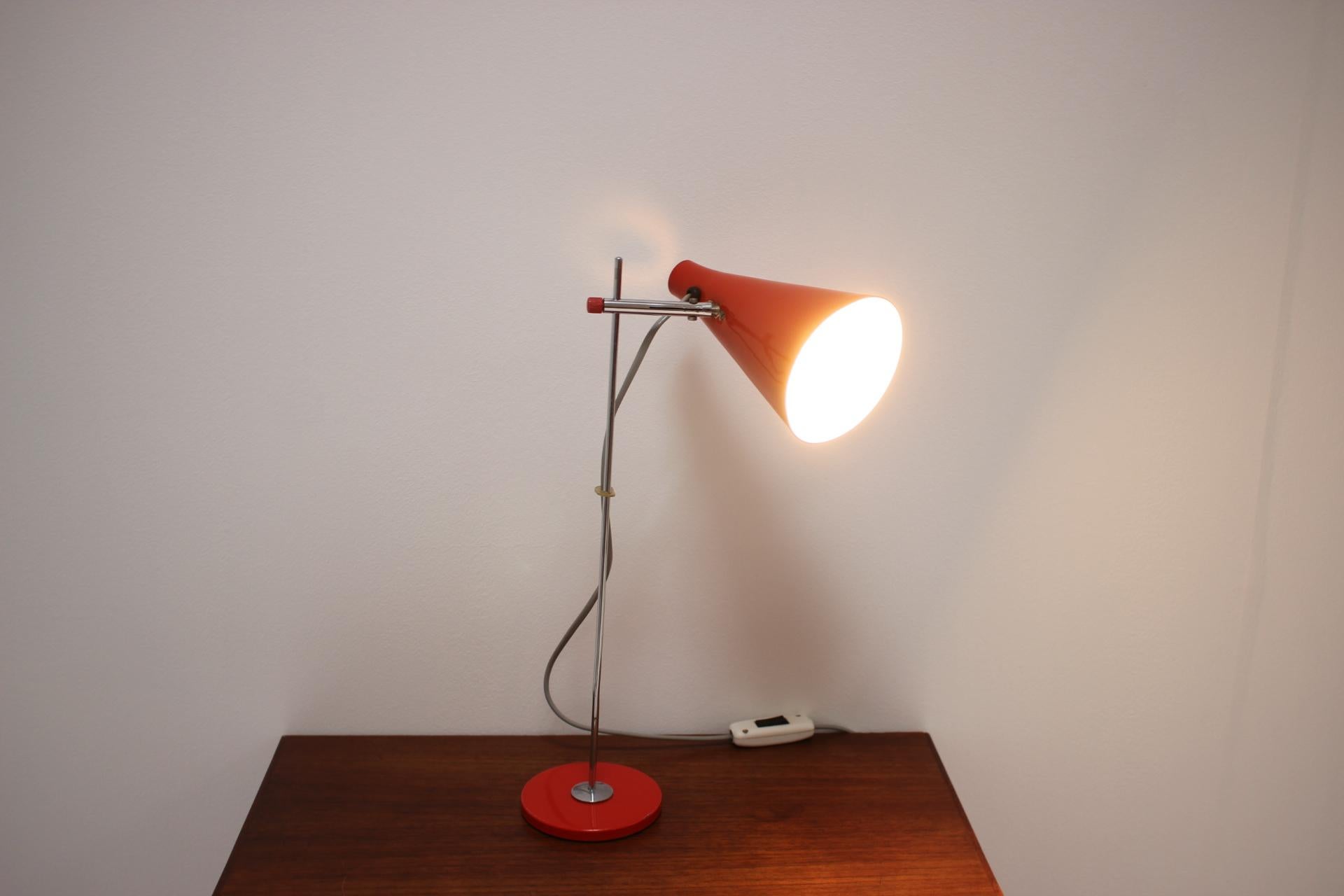 Metal Midcentury Table Lamp Designed by Josef Hurka, 1960s For Sale