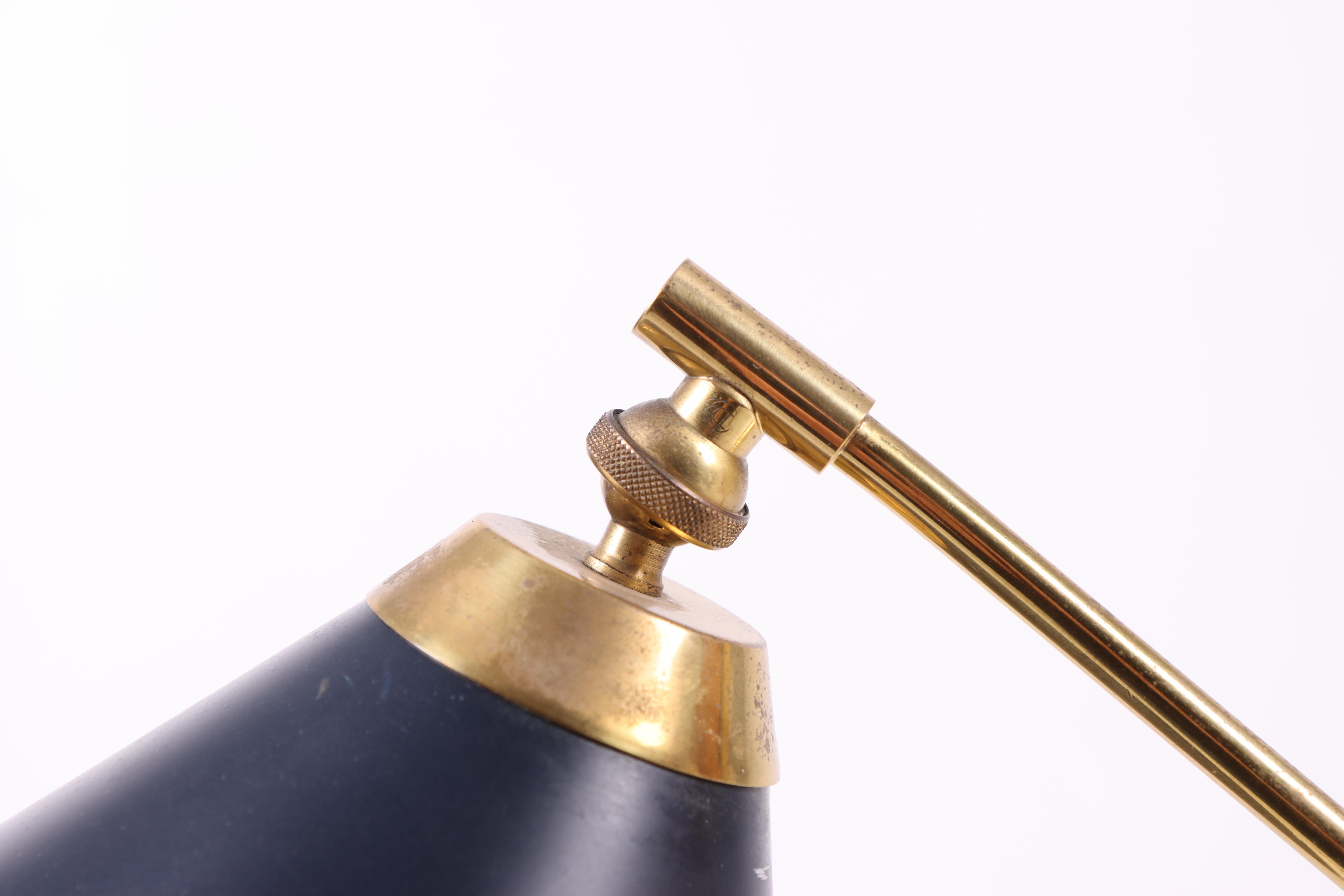 Scandinavian Modern Midcentury Table Lamp Designed by Th. Valentiner, Made in Denmark, 1950s For Sale