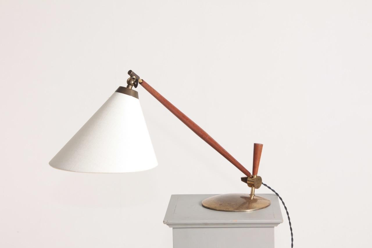 Danish Midcentury Table Lamp Designed by Th. Valentiner, Made in Denmark, 1950s For Sale