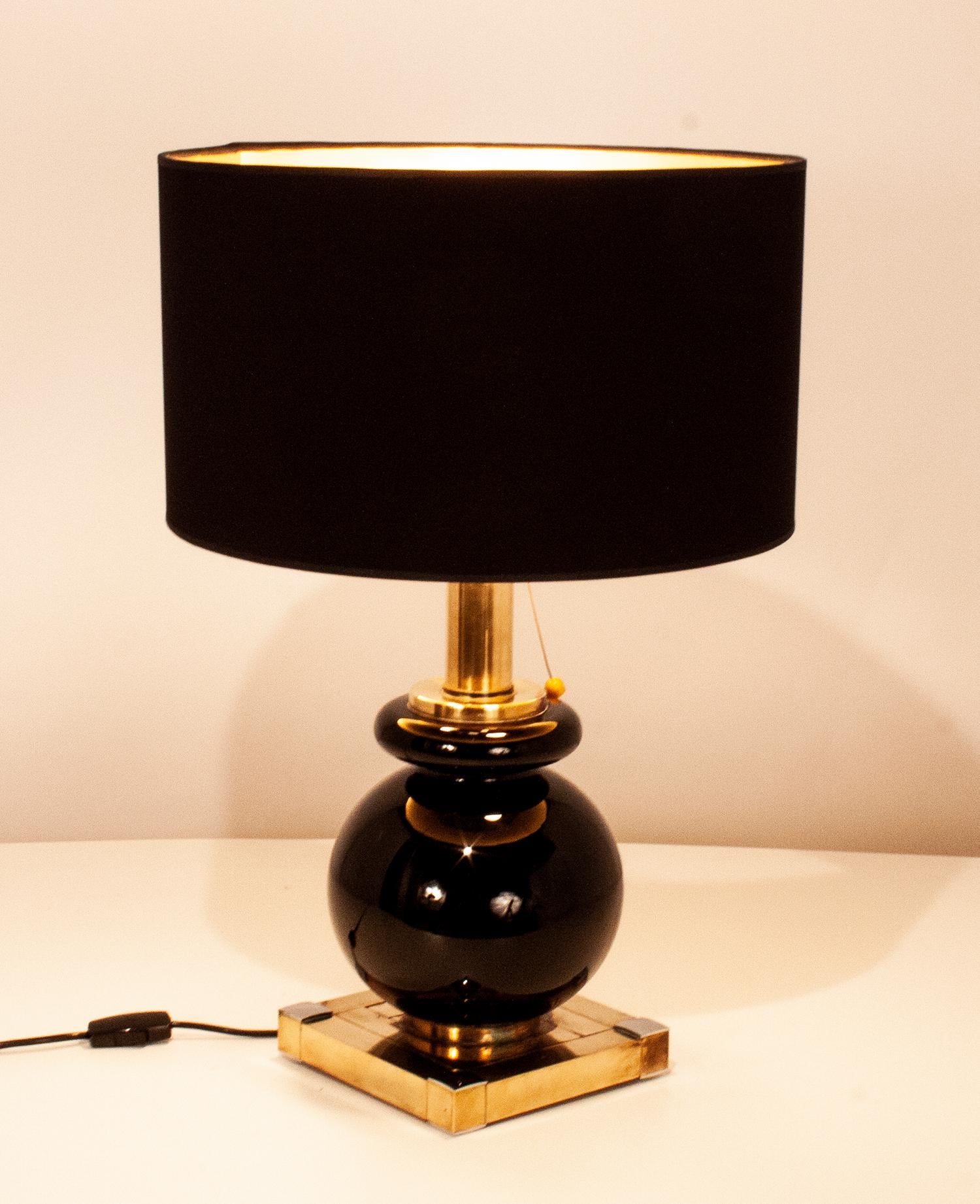 Midcentury Table Lamp Designed by Willy Rizzo, 1970s for Lumica, Spain, Brass For Sale 3