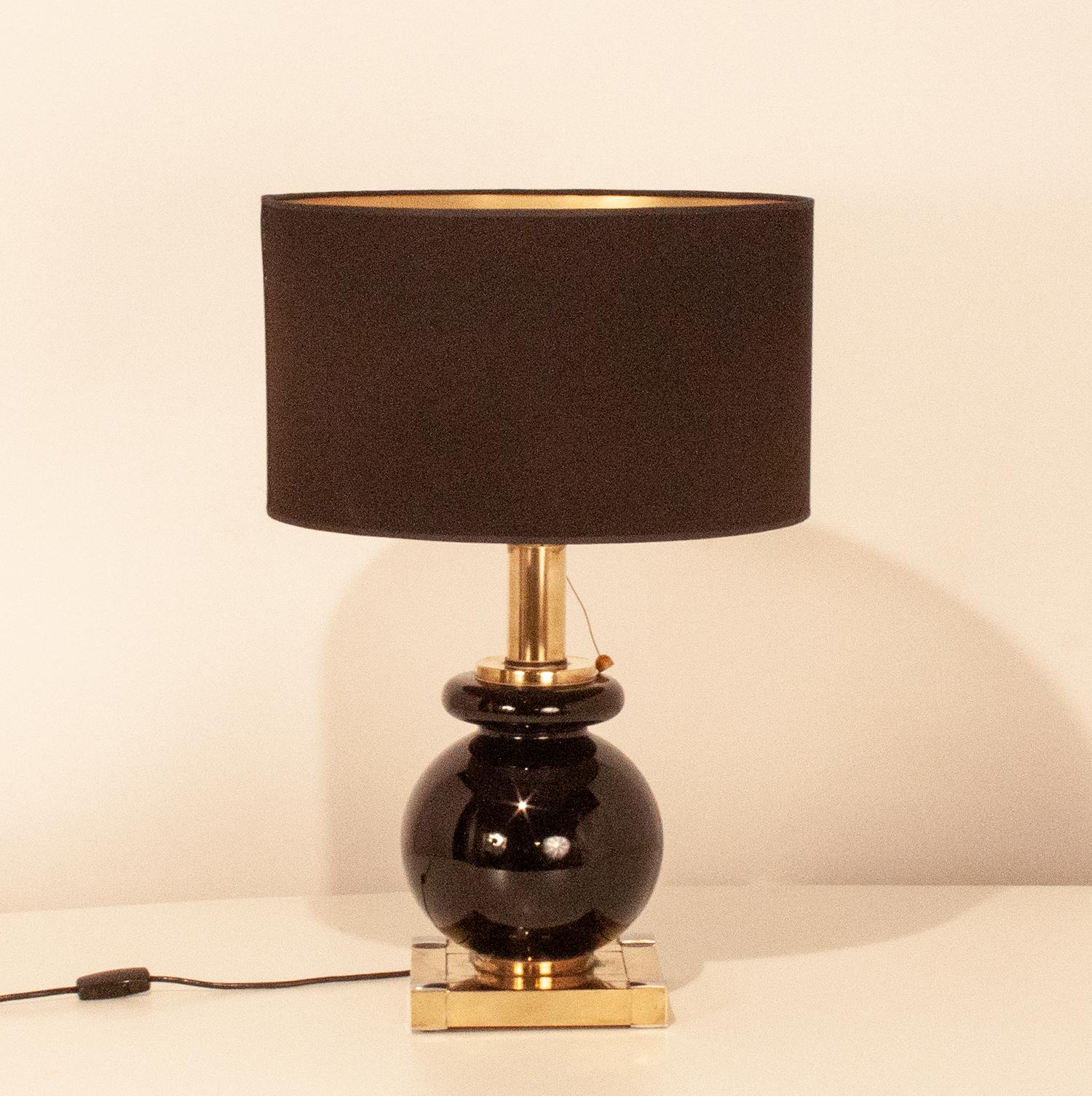 Spanish Midcentury Table Lamp Designed by Willy Rizzo, 1970s for Lumica, Spain, Brass For Sale