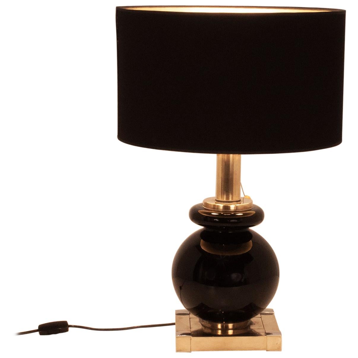 Midcentury Table Lamp Designed by Willy Rizzo, 1970s for Lumica, Spain, Brass For Sale