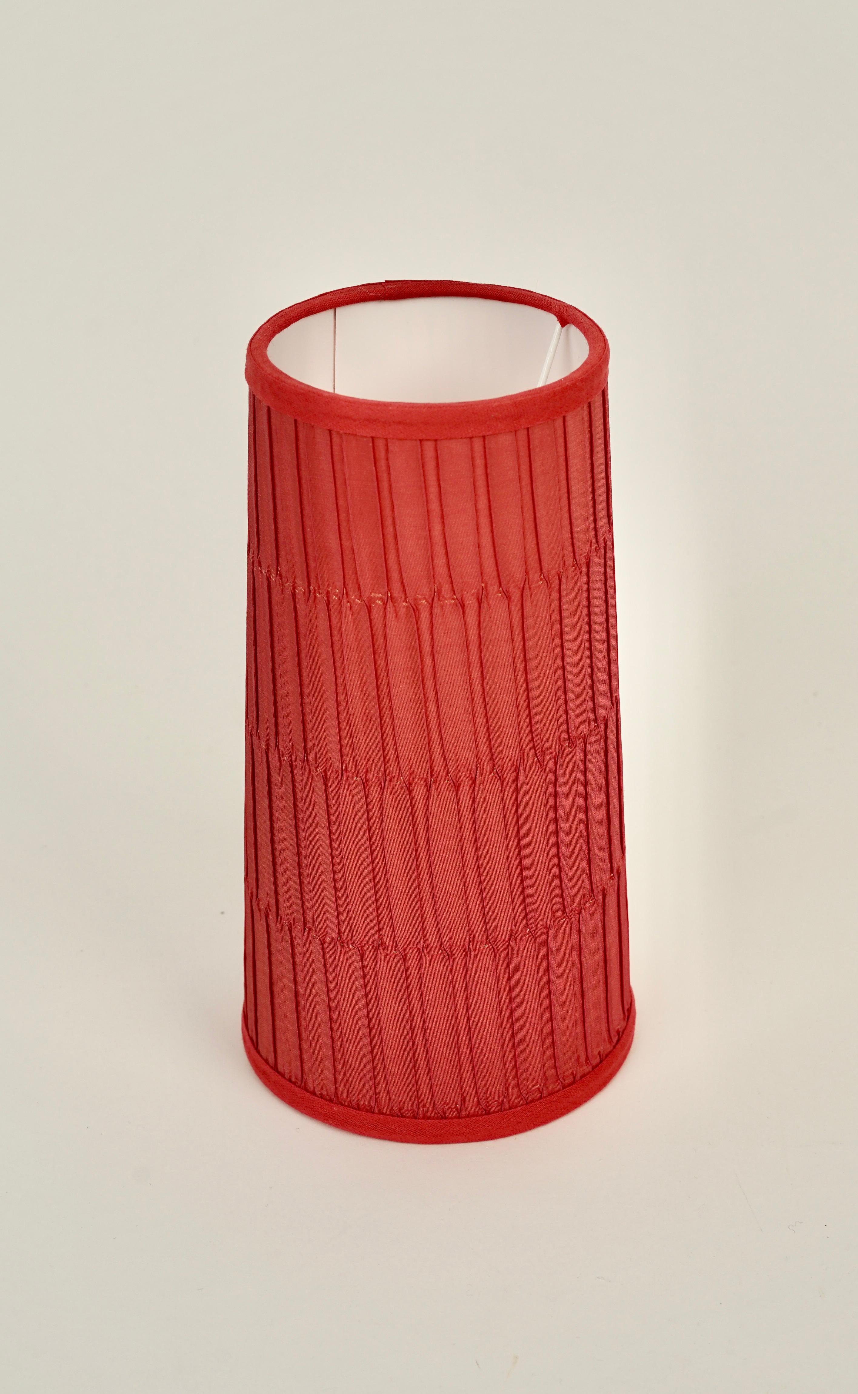 Modern Midcentury Table Lamp from Royal Dux with Red Silk Shade For Sale