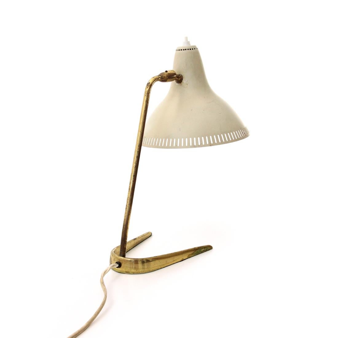 Mid-20th Century Midcentury Table Lamp in Brass and Aluminium, 1950s