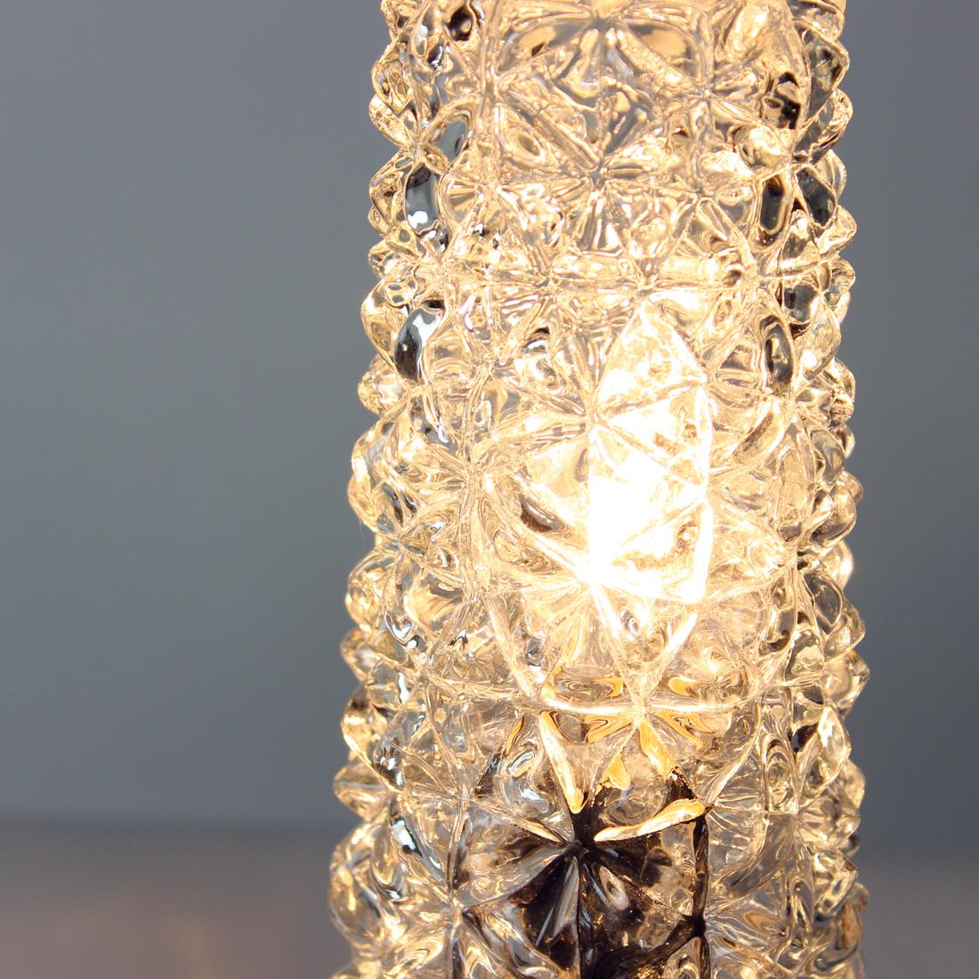 Céramique Lampe de table du milieu du siècle en céramique et verre, Tchécoslovaquie 1960s en vente