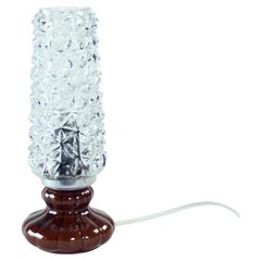 Midcentury Table Lamp In Ceramic & Glass, Czechoslovakia 1960s