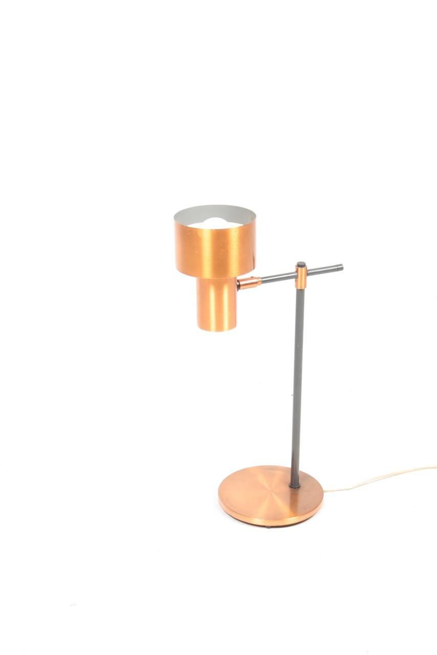 Midcentury Table Lamp in Copper Designed by Jo Hammerborg, 1960s 1