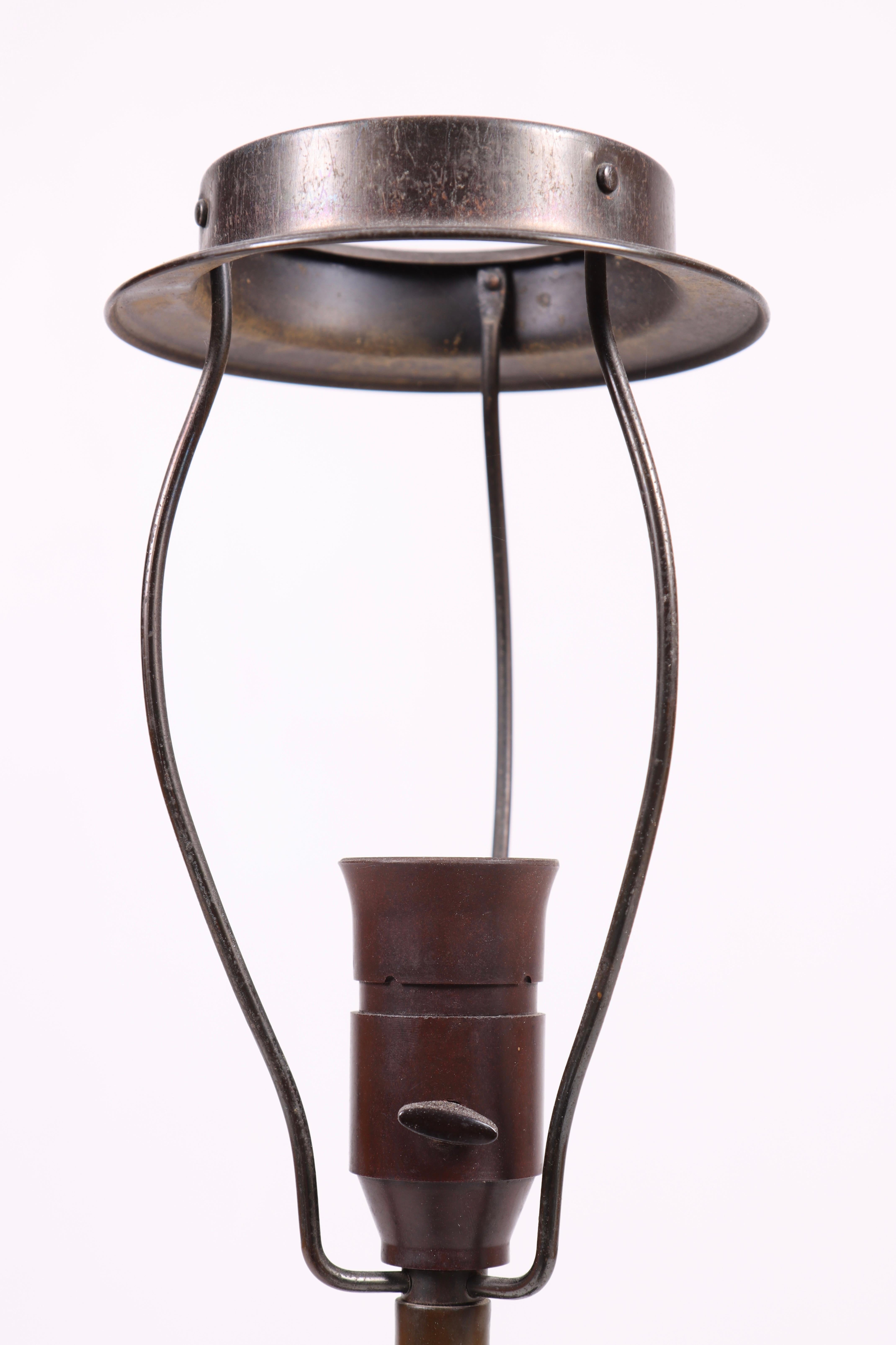 Midcentury Table Lamp in Disco Metal by Just Andersen Made in Denmark, 1940s In Good Condition For Sale In Lejre, DK