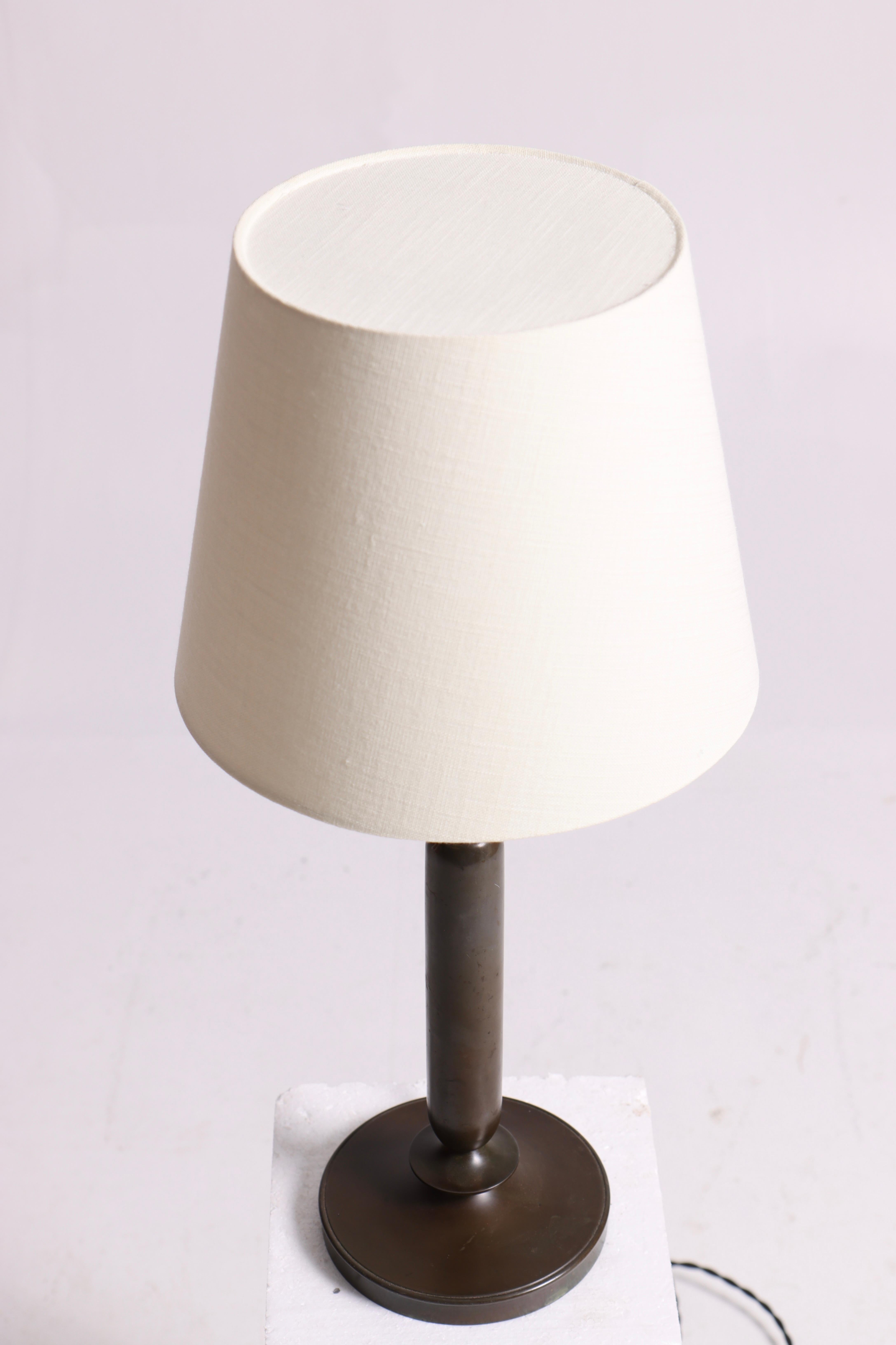 Midcentury Table Lamp in Disco Metal by Just Andersen Made in Denmark, 1940s For Sale 1