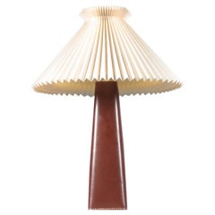 Midcentury Table Lamp in Leather by Lisa Johansson Pape, Swedish Design, 1950s