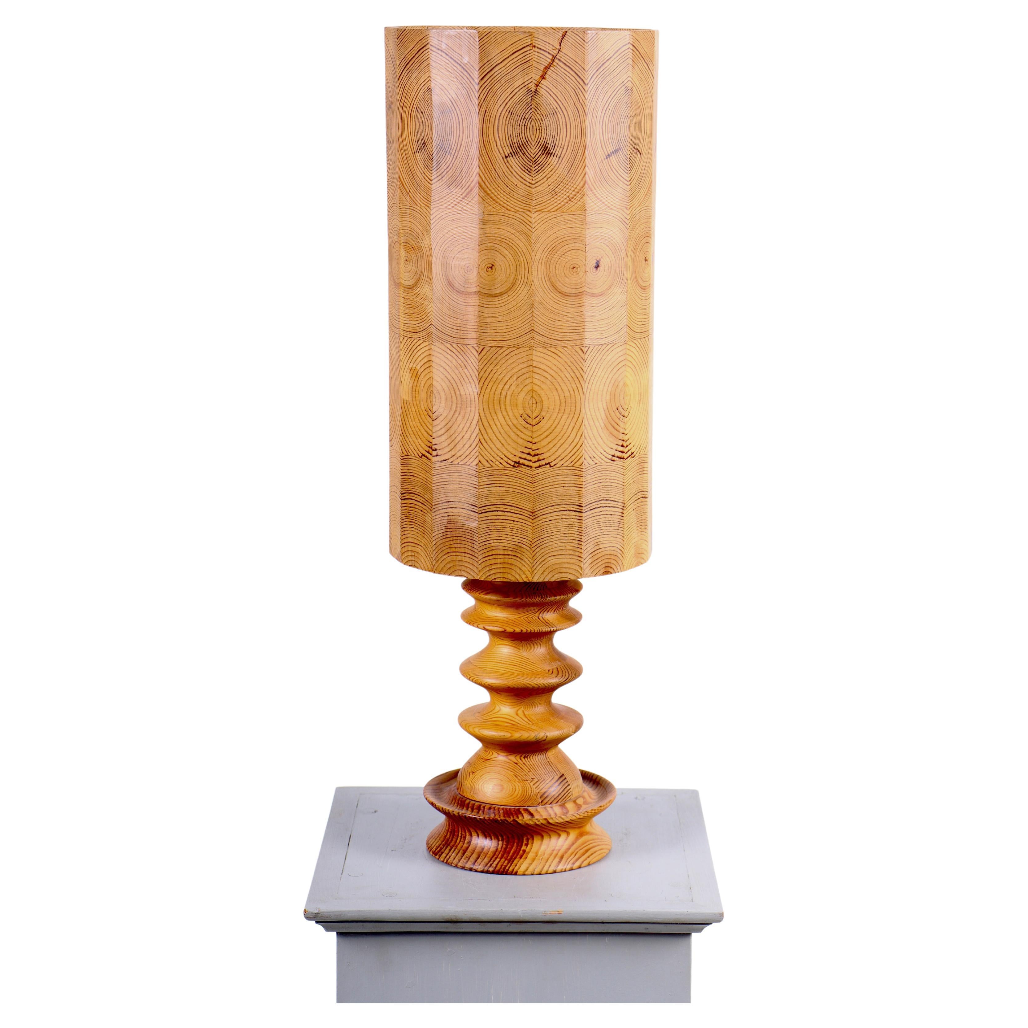 Mid-Century Table Lamp in Solid Pine, Made in Denmark, 1960s