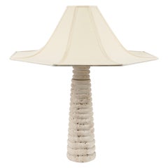 Midcentury Table Lamp in Travertine by Fratelli Mannelli, Italy 1970s