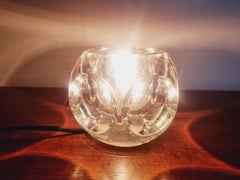 Midcentury Table Lamp Peill & Putzler Ice Cube Glass, Germany, 1970s