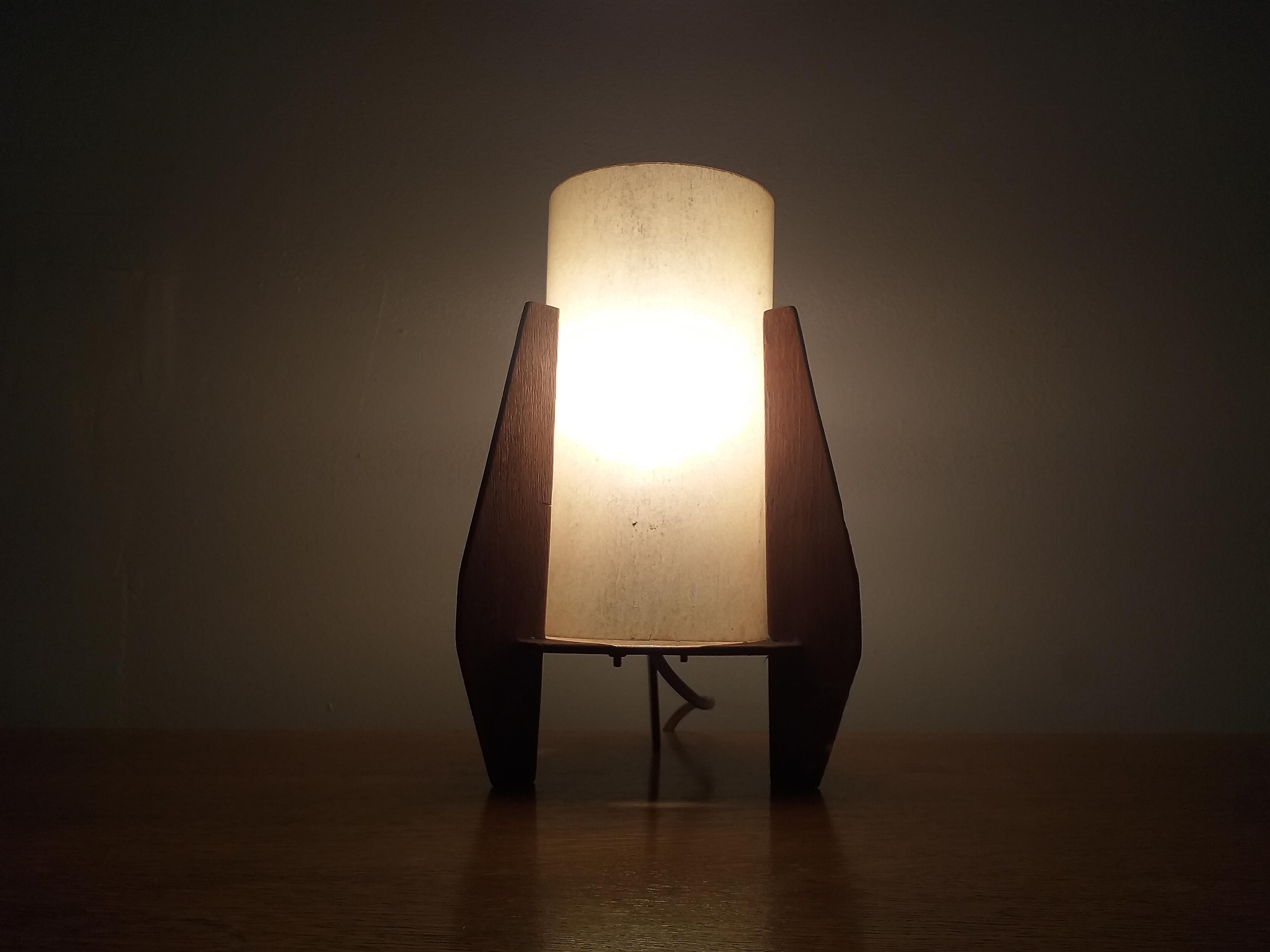 Wood Midcentury Table Lamp Rocket, 1960s