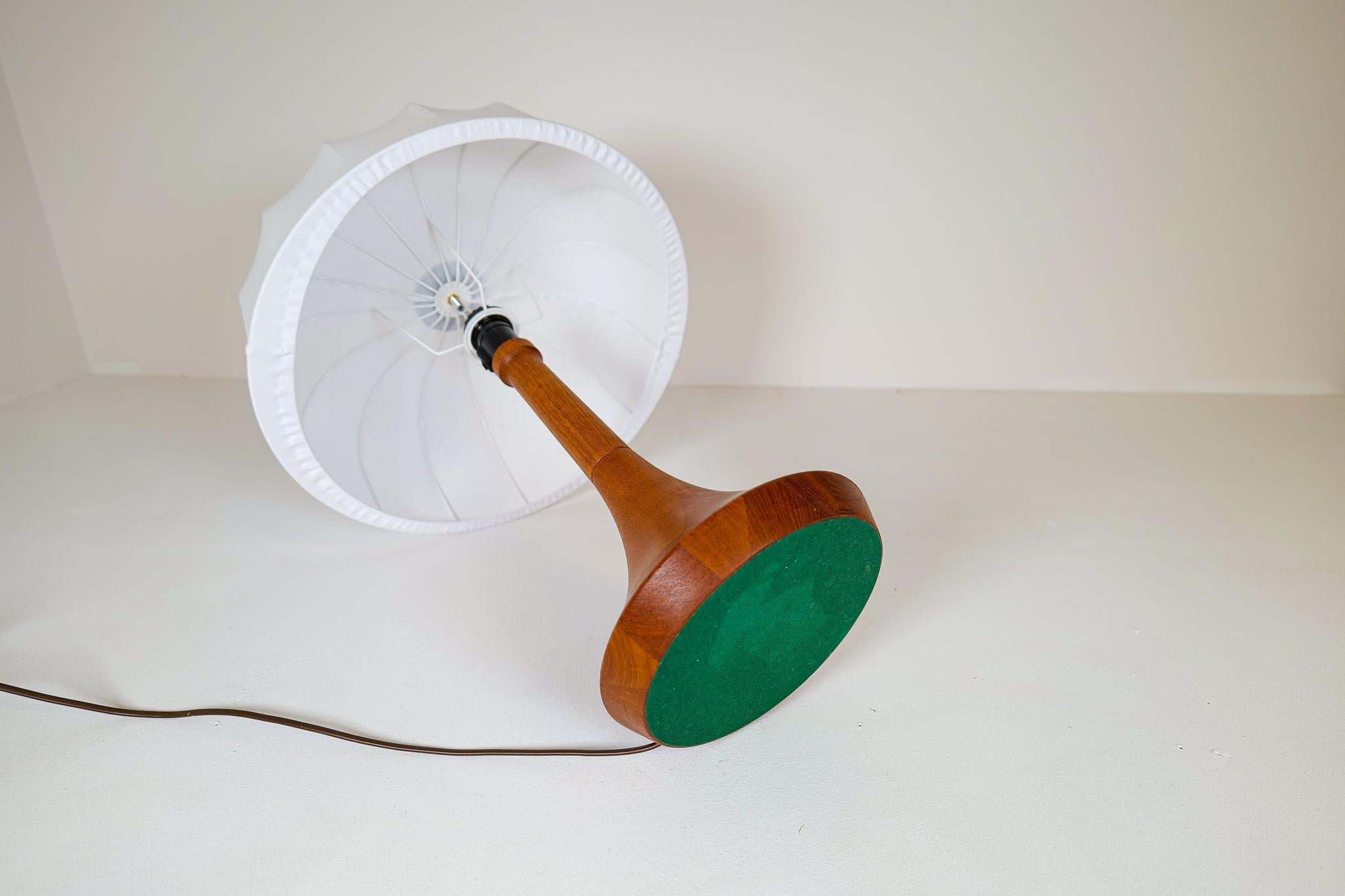 Midcentury Table Lamp Solid Teak Lisbeth Brams Denmark 1960s For Sale 5