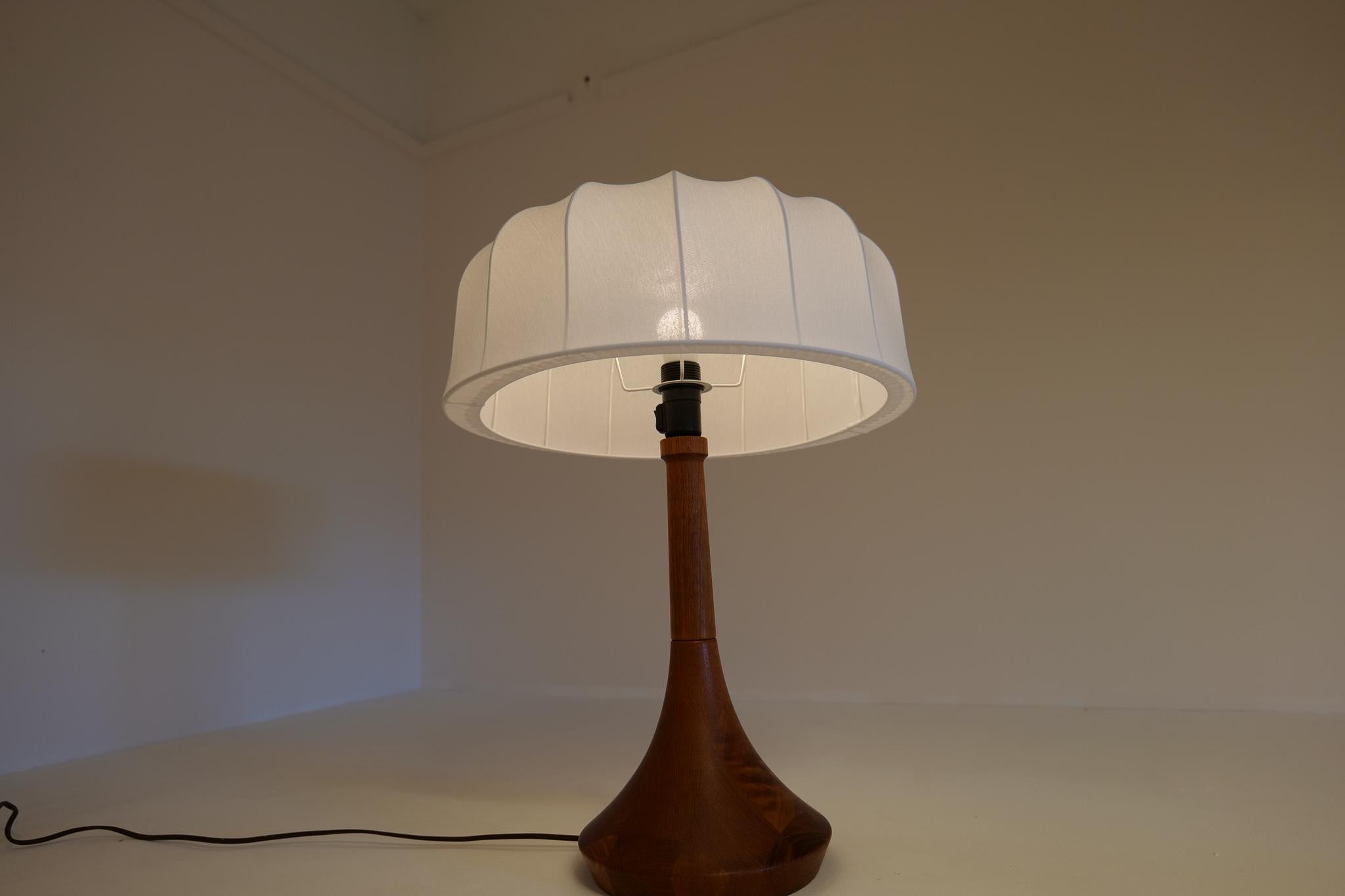 Midcentury Table Lamp Solid Teak Lisbeth Brams Denmark 1960s For Sale 8