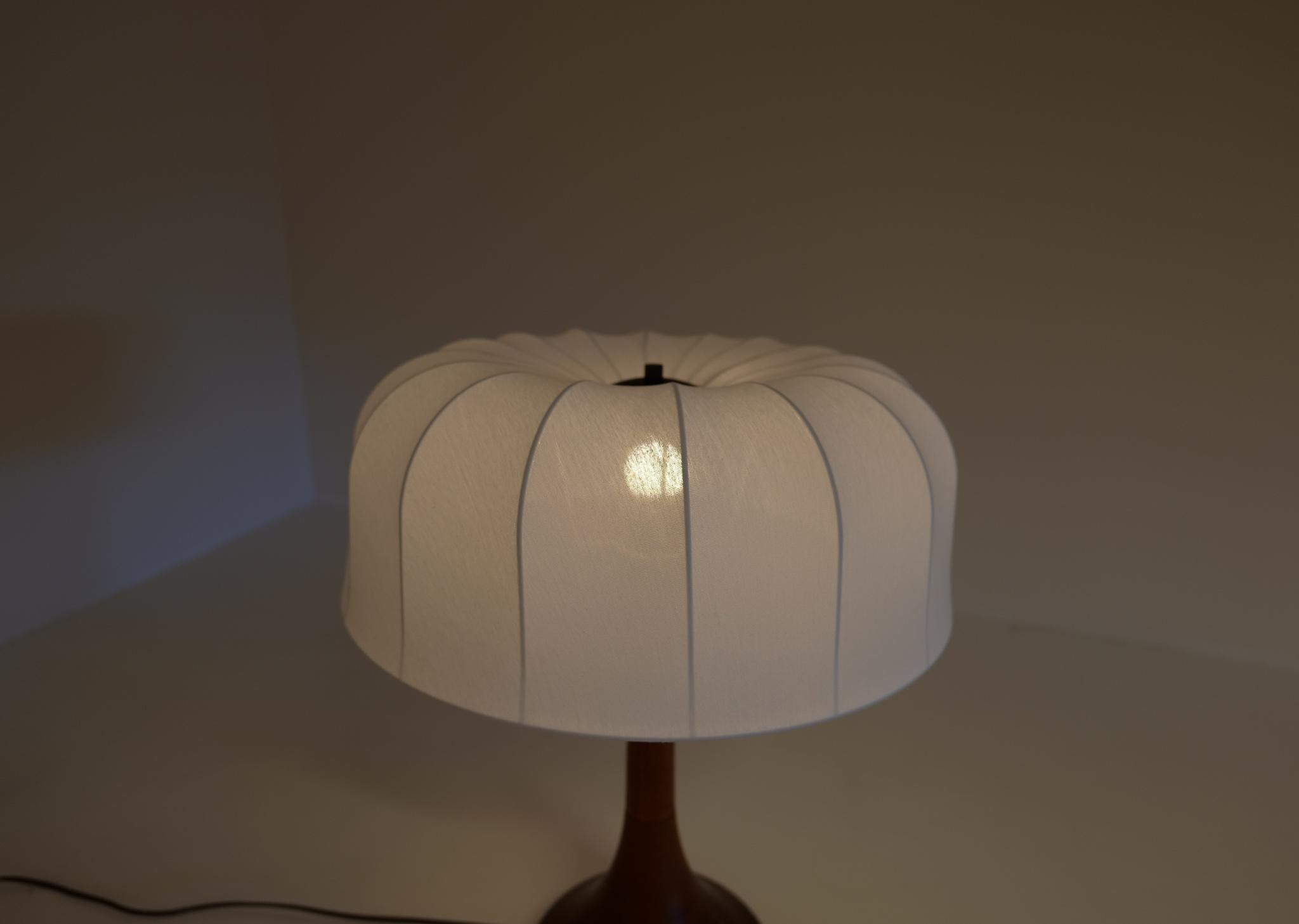 Midcentury Table Lamp Solid Teak Lisbeth Brams Denmark 1960s For Sale 9