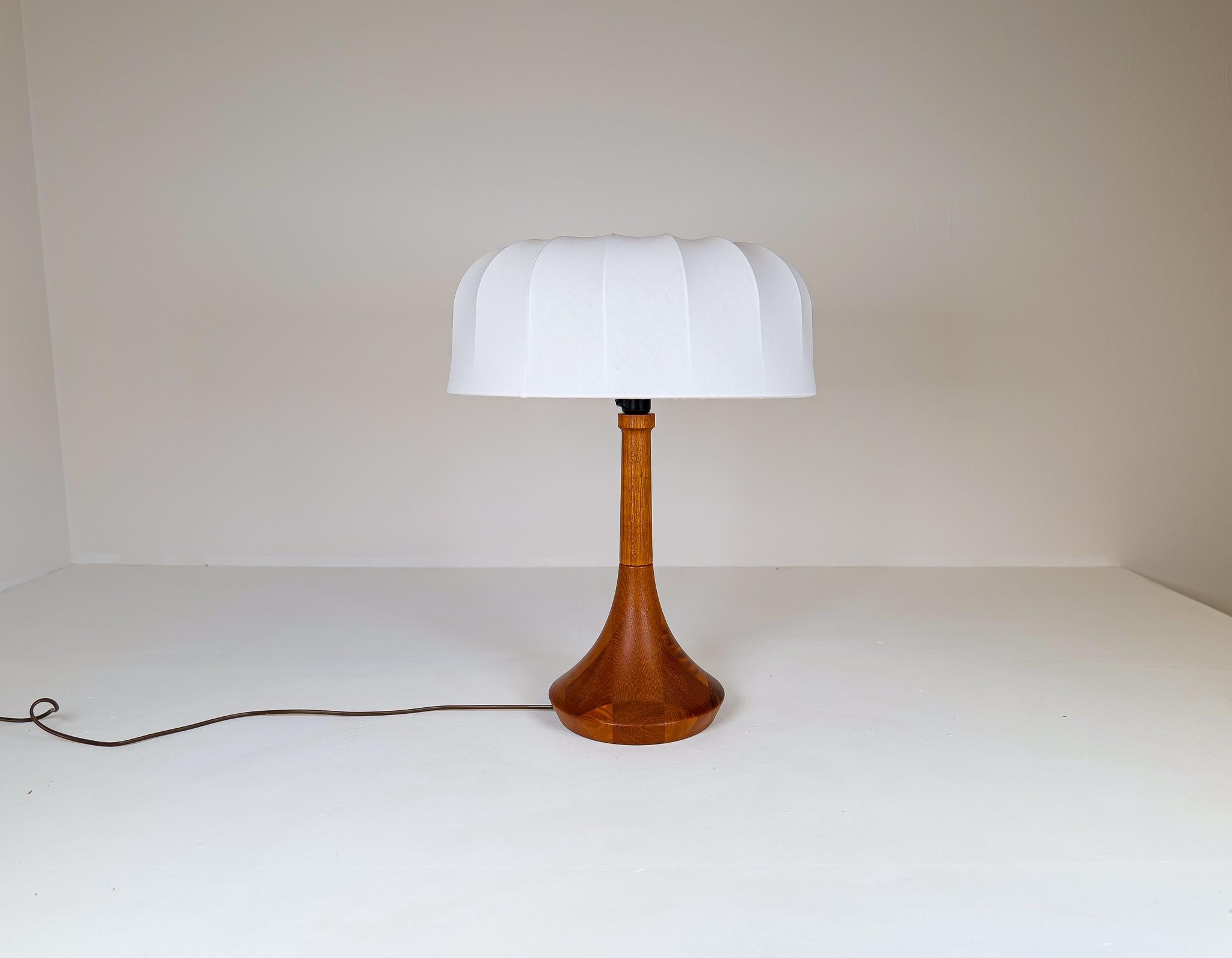 Midcentury Table Lamp Solid Teak Lisbeth Brams Denmark 1960s For Sale 3
