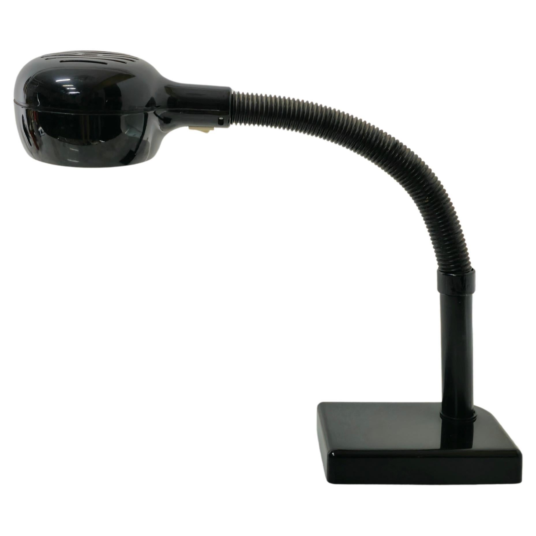 Midcentury Table Lamp Vico Magistretti Black Plastic Italian Design 1970s