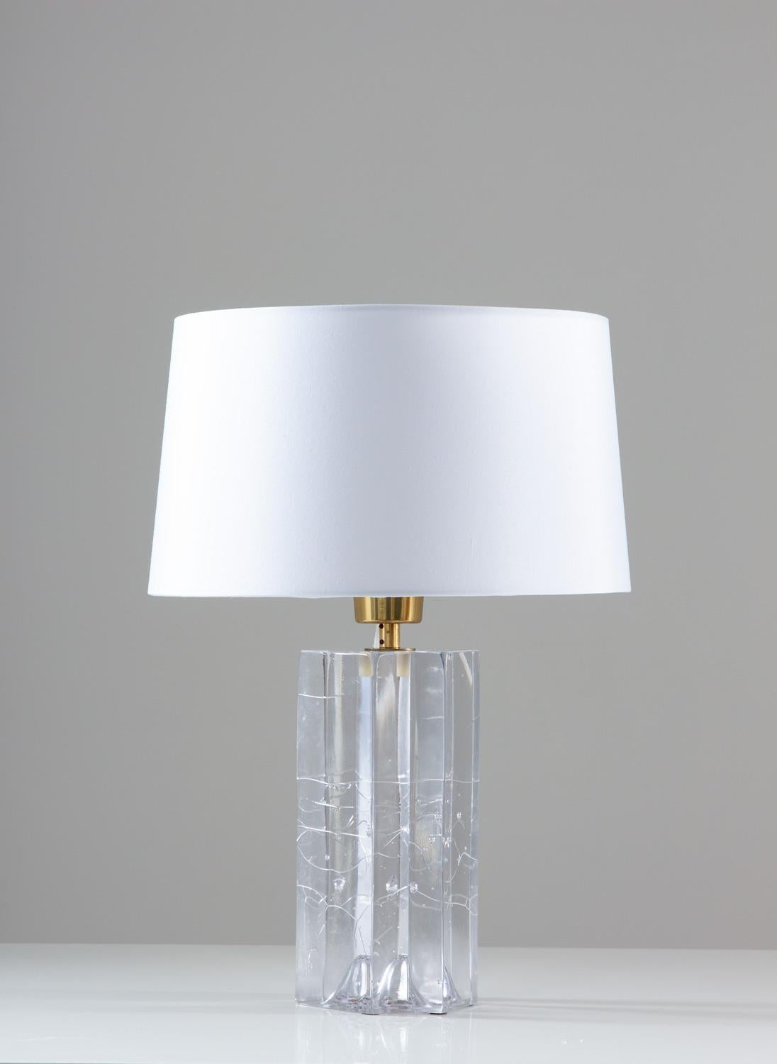 A pair of impressive table lamps in glass model 