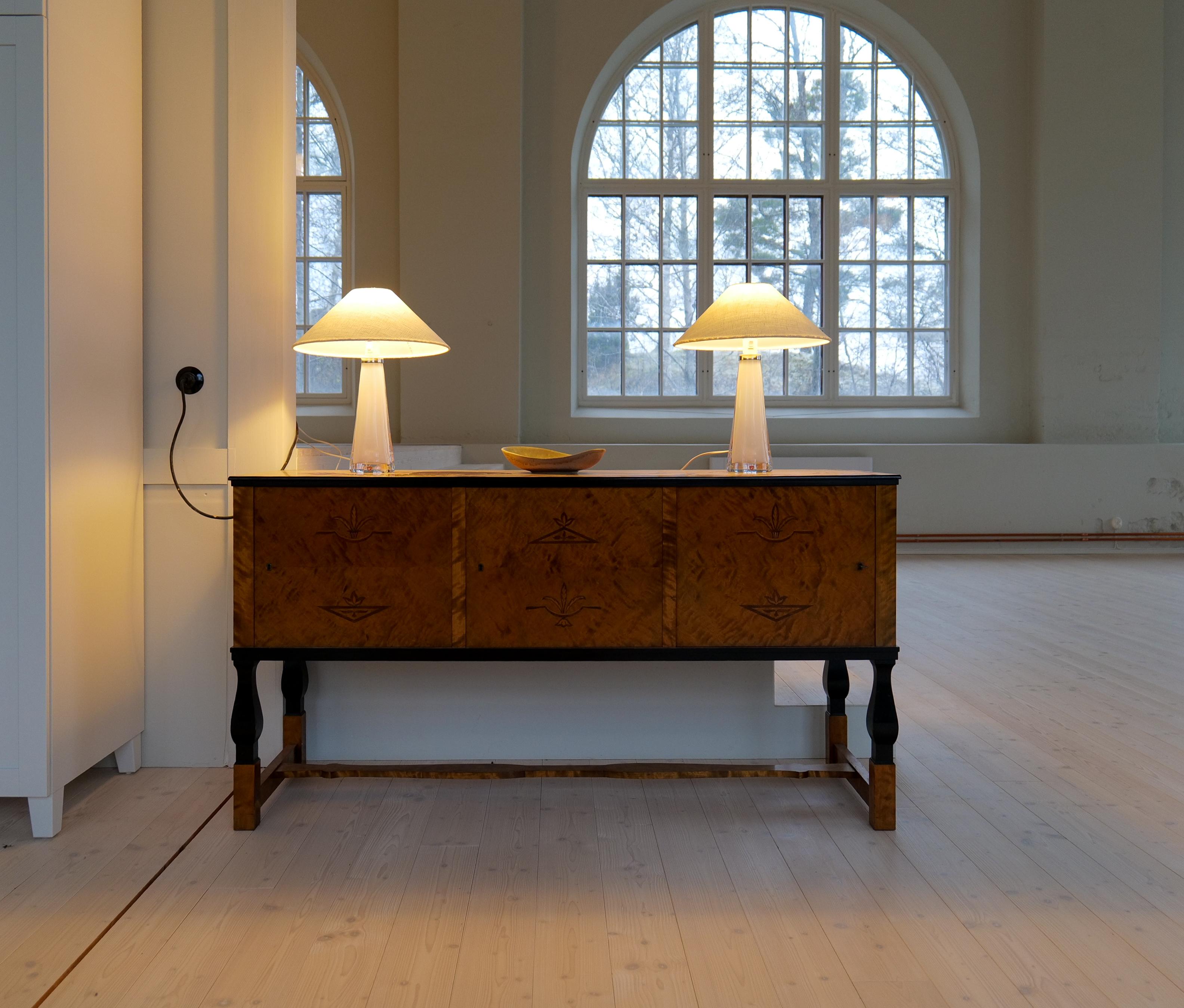 Midcentury Table Lamps by Carl Fagerlund for Orrefors Sweden RD, 1566 im Angebot 2