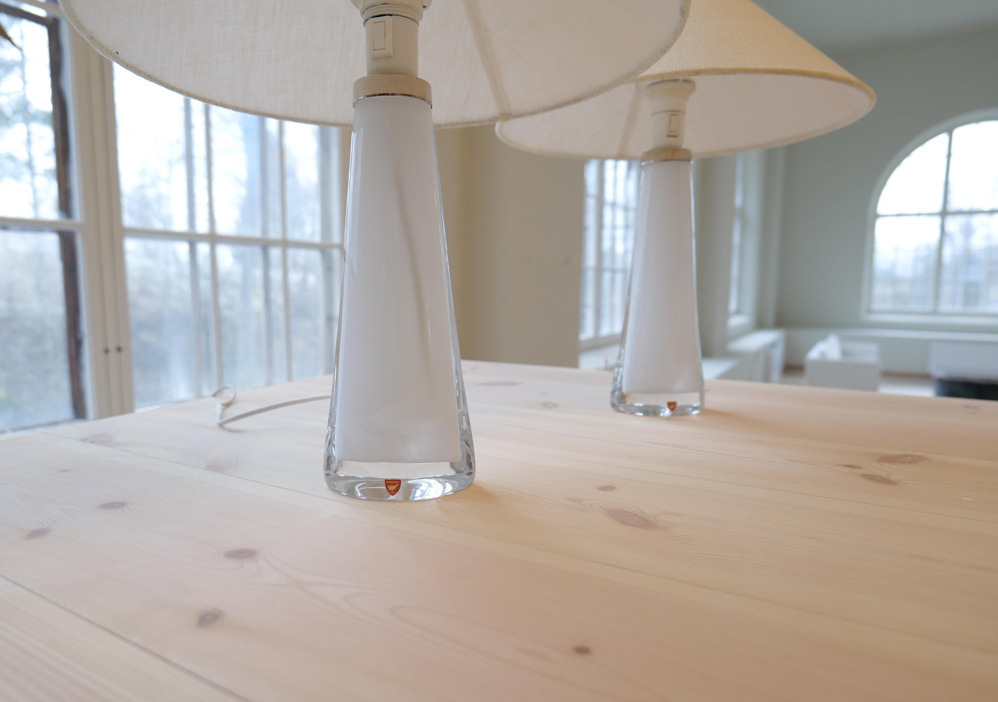 Midcentury Table Lamps by Carl Fagerlund for Orrefors Sweden RD, 1566 im Angebot 7