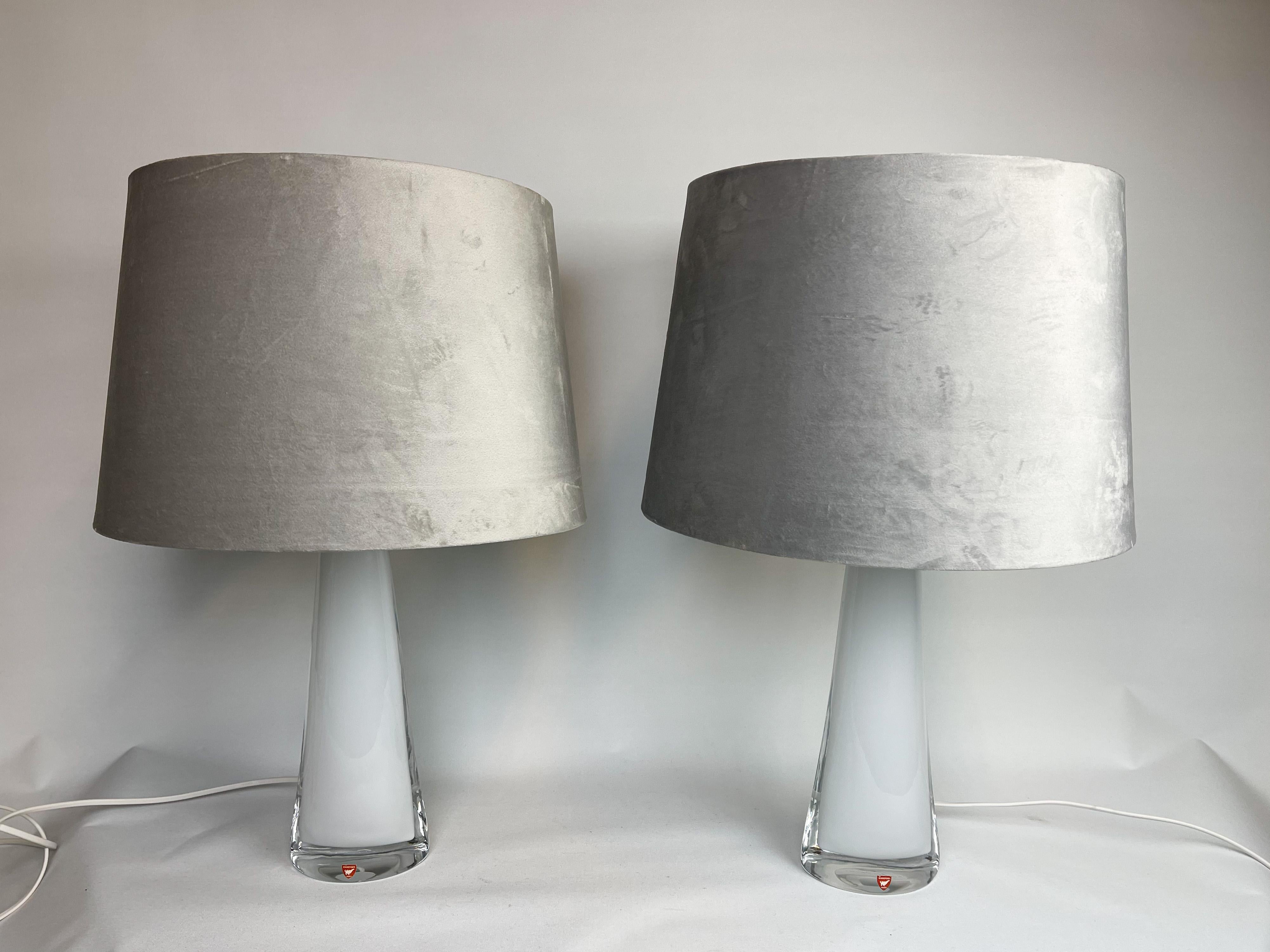 Mid-Century Modern Midcentury Table Lamps by Carl Fagerlund for Orrefors Sweden RD, 1566 For Sale