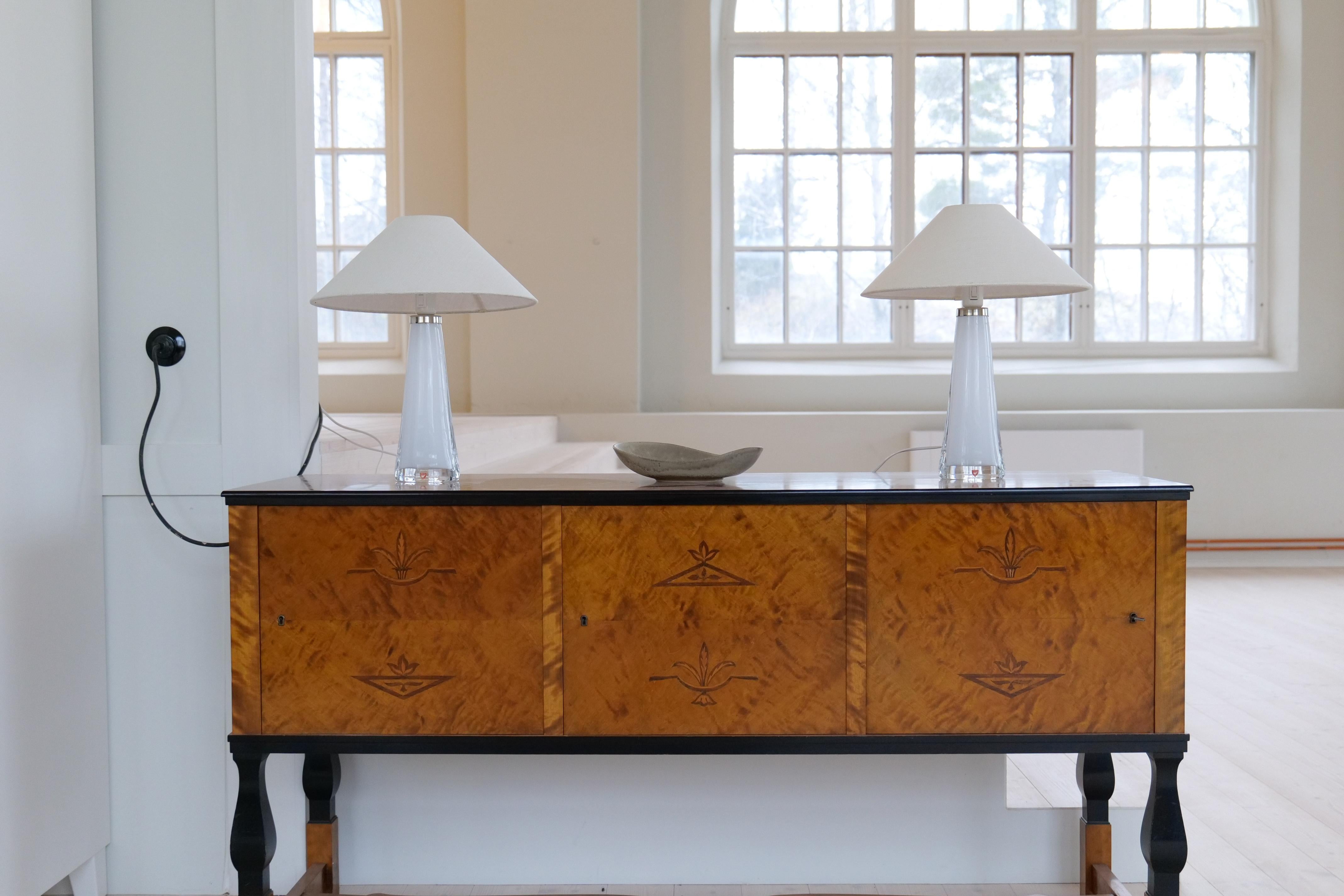 Midcentury Table Lamps by Carl Fagerlund for Orrefors Sweden RD, 1566 (Moderne der Mitte des Jahrhunderts) im Angebot