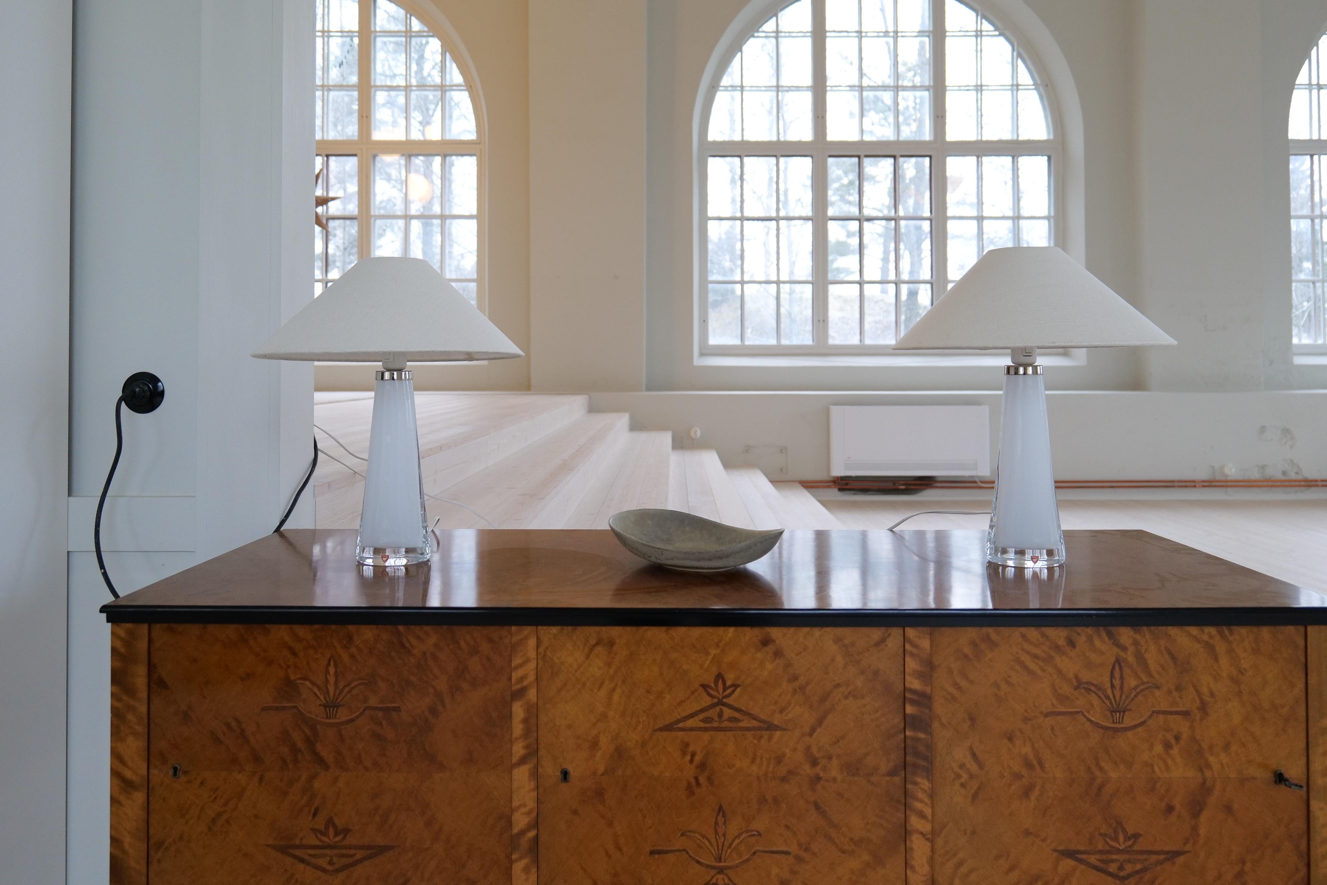 Midcentury Table Lamps by Carl Fagerlund for Orrefors Sweden RD, 1566 (Schwedisch) im Angebot