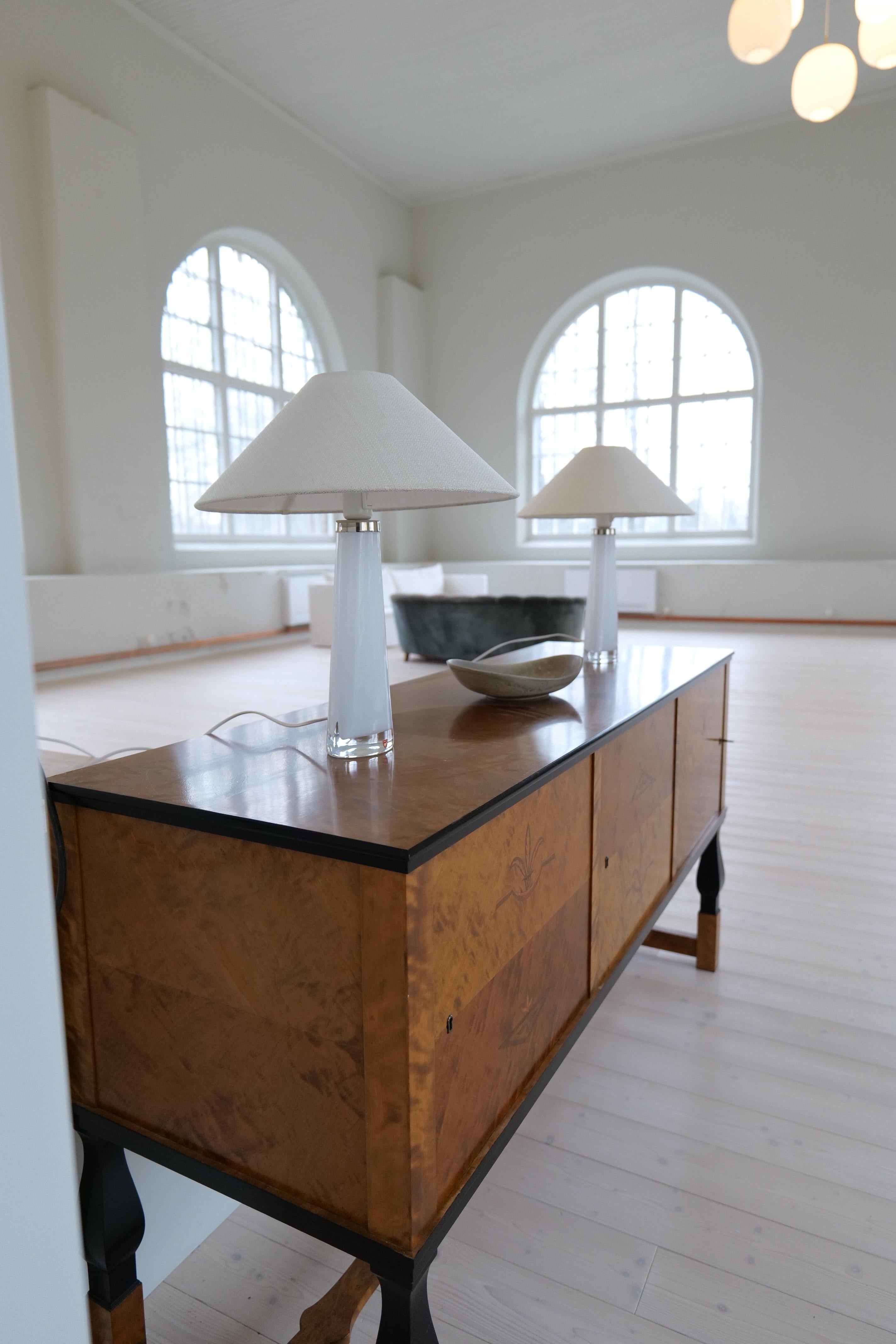 Midcentury Table Lamps by Carl Fagerlund for Orrefors Sweden RD, 1566 (Handgefertigt) im Angebot