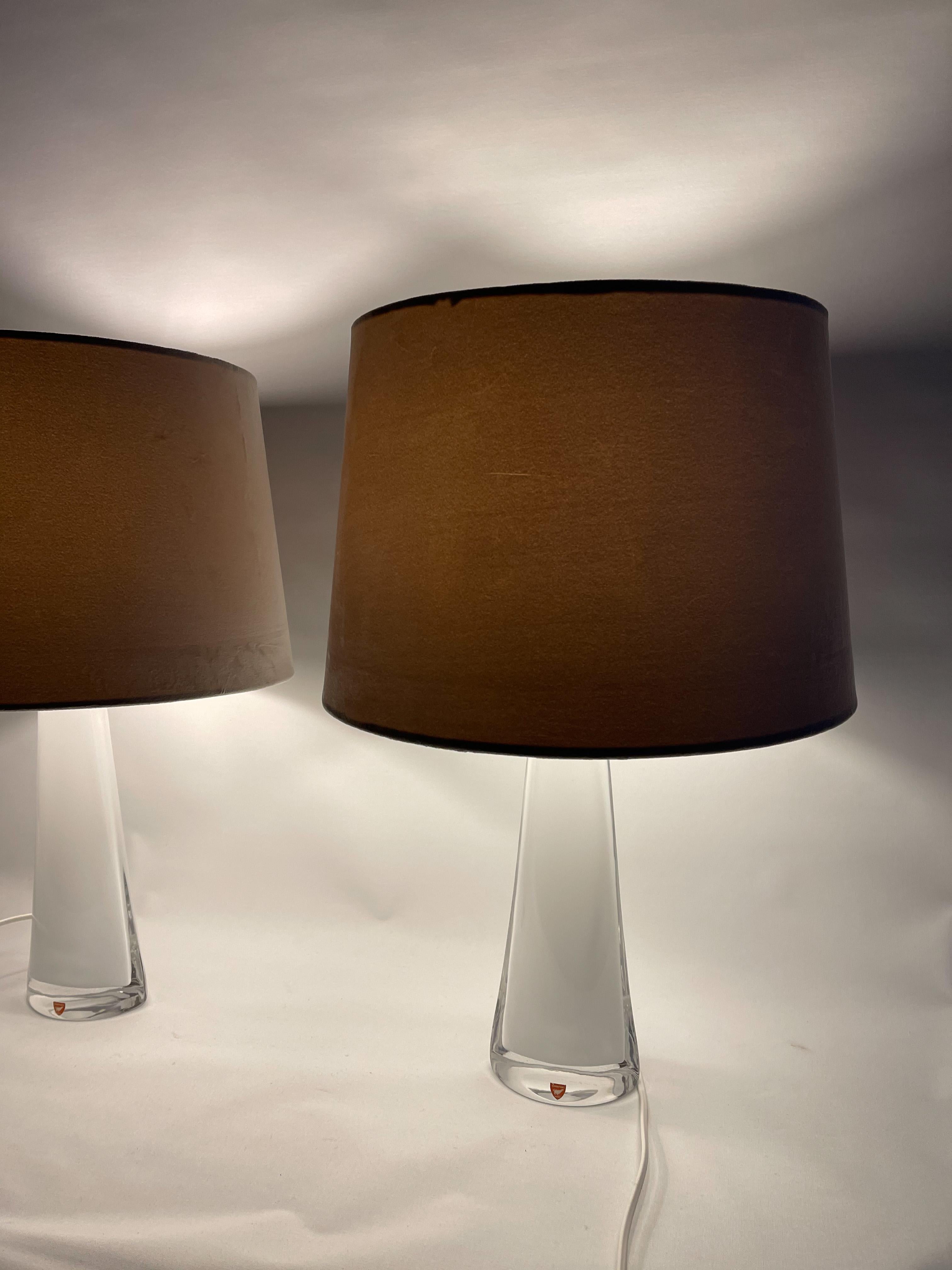 Mid-20th Century Midcentury Table Lamps by Carl Fagerlund for Orrefors Sweden RD, 1566 For Sale