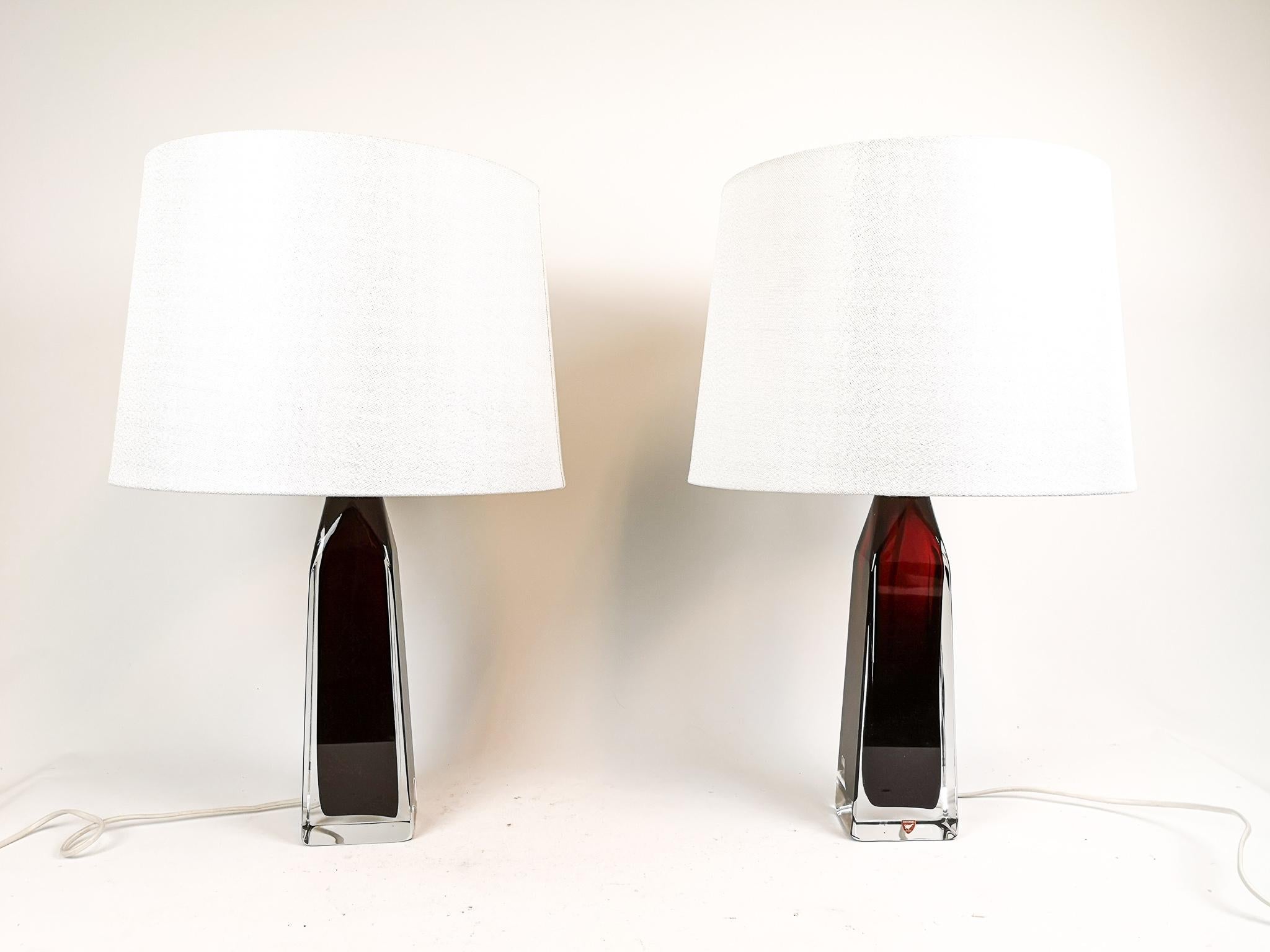 Mid-Century Modern Midcentury Table Lamps by Carl Fagerlund for Orrefors Sweden RD 1884