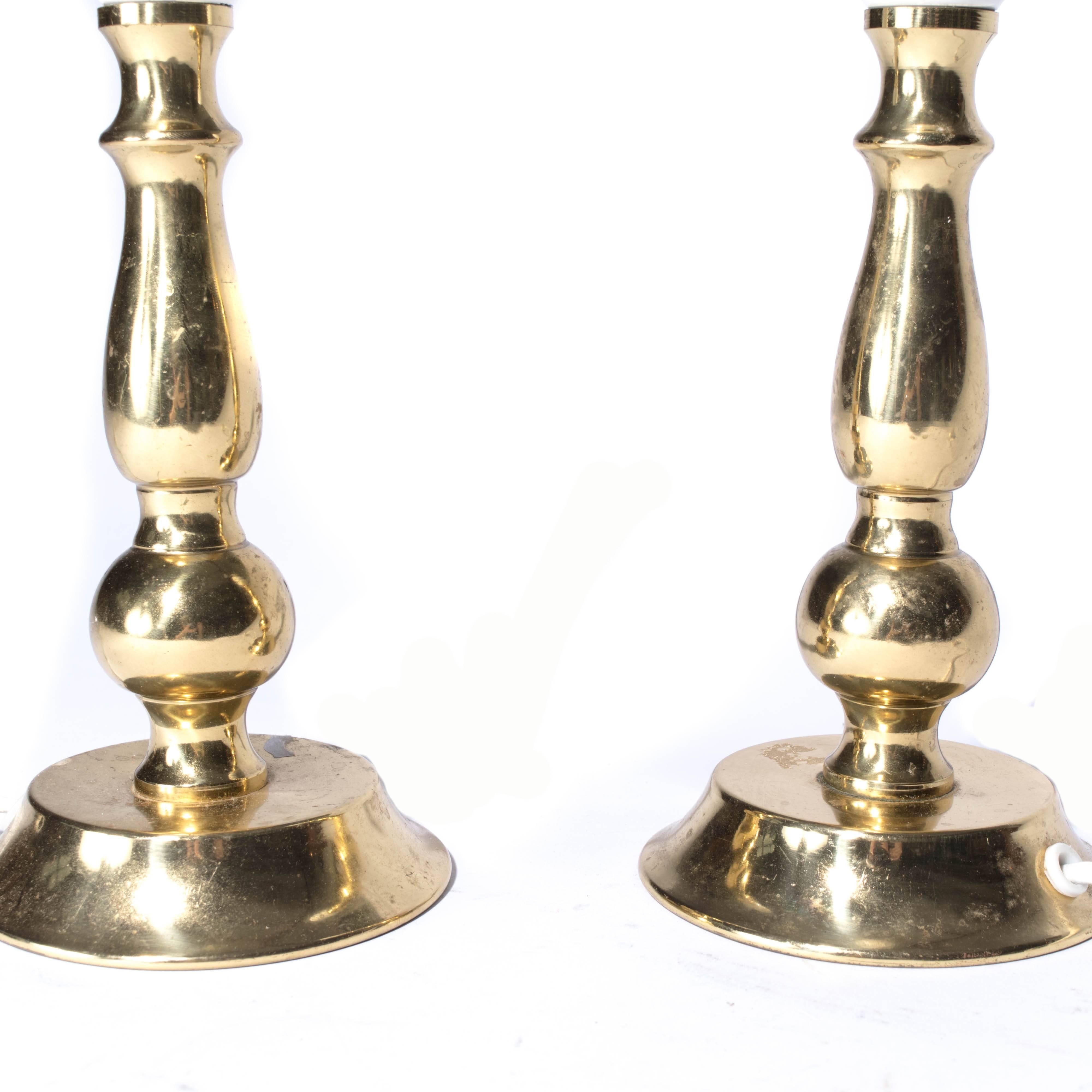 Scandinavian Modern Midcentury Table Lamps from Sweden in Brass For Sale