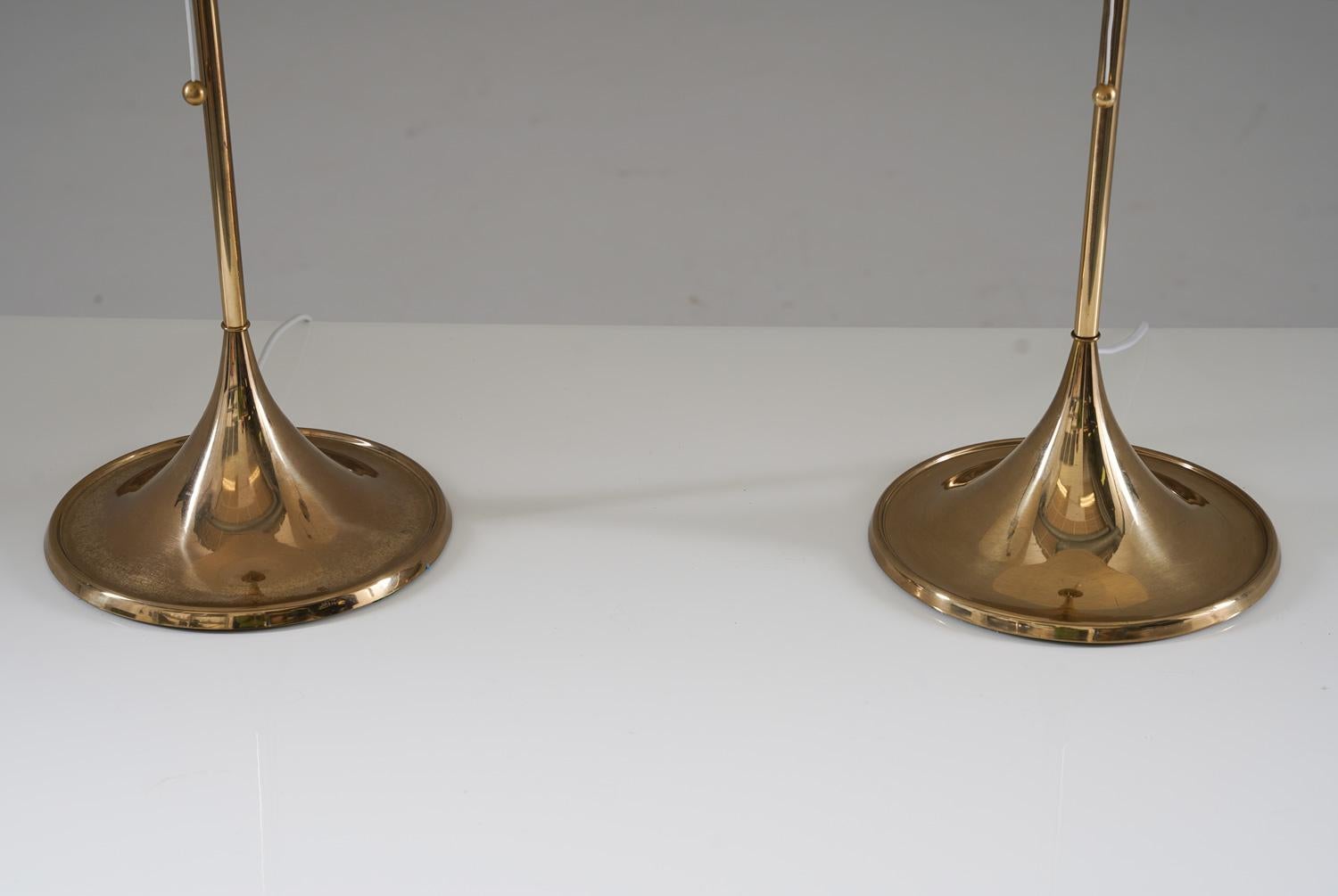 20th Century Midcentury Table Lamps in Brass by A. Svensson and Y. Sandström for Bergboms