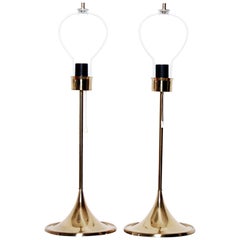 Midcentury Table Lamps in Brass by Bergboms, Sweden, 1960s
