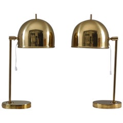Midcentury Table Lamps in Brass by Eje Ahlgren for Bergboms, Sweden