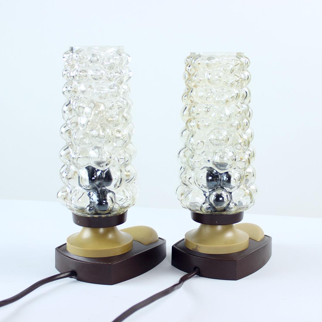 Mid-Century Table Lamps in Glass and Plastic, Czechoslovakia, 1960s For Sale 9