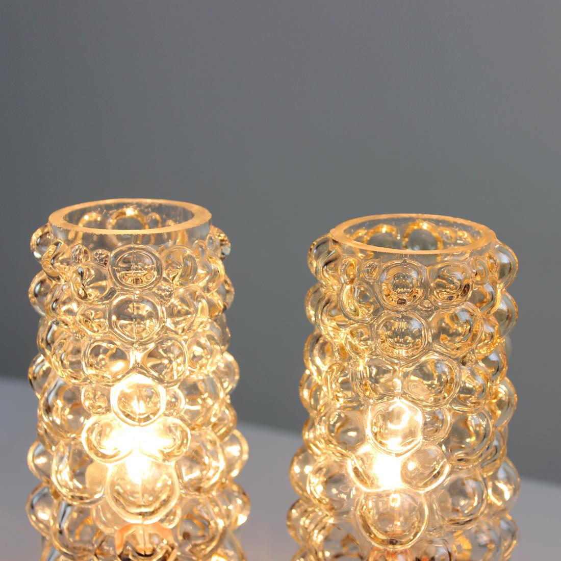 Slovak Mid-Century Table Lamps in Glass and Plastic, Czechoslovakia, 1960s For Sale