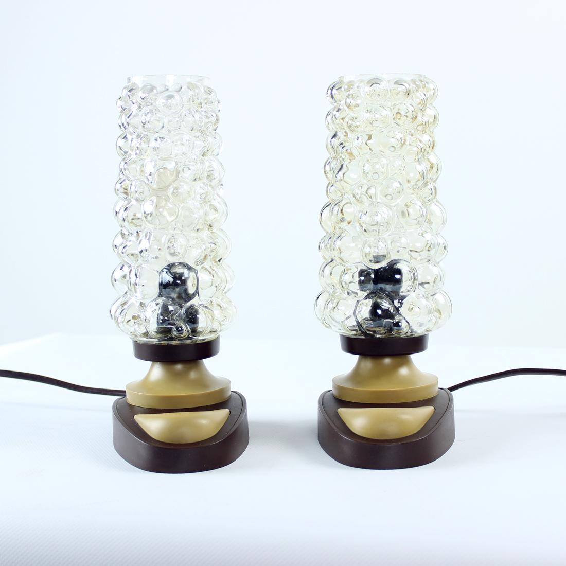Mid-Century Table Lamps in Glass and Plastic, Czechoslovakia, 1960s For Sale 3