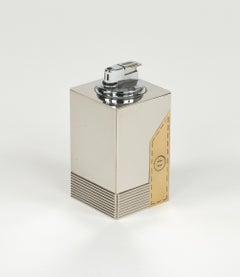 Midcentury Table Lighter in Chrome and Brass by Noel B.C., Italy 1970s