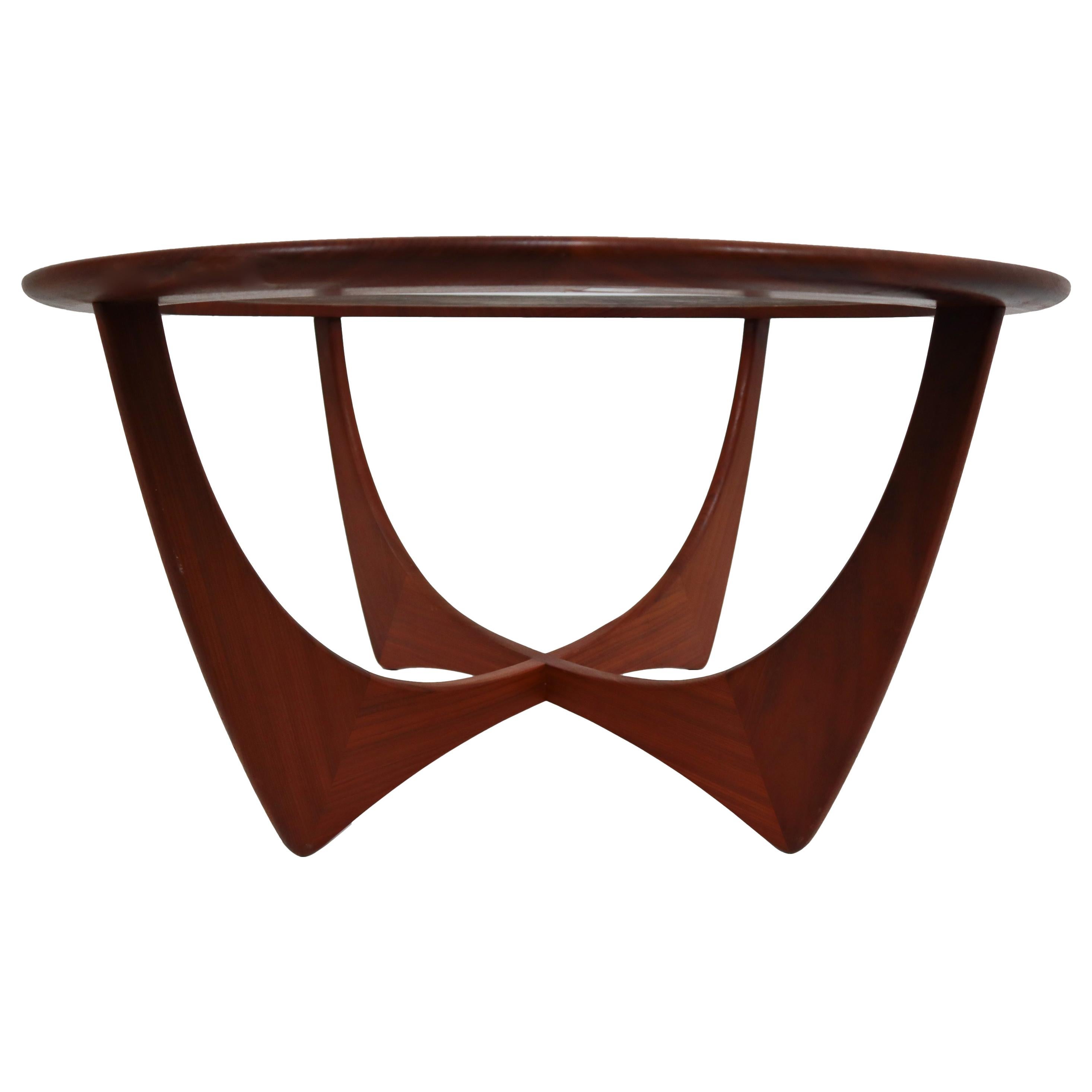 Midcentury Table of Afromisa Wood with Glass by V.B. Wilkins for G-Plan
