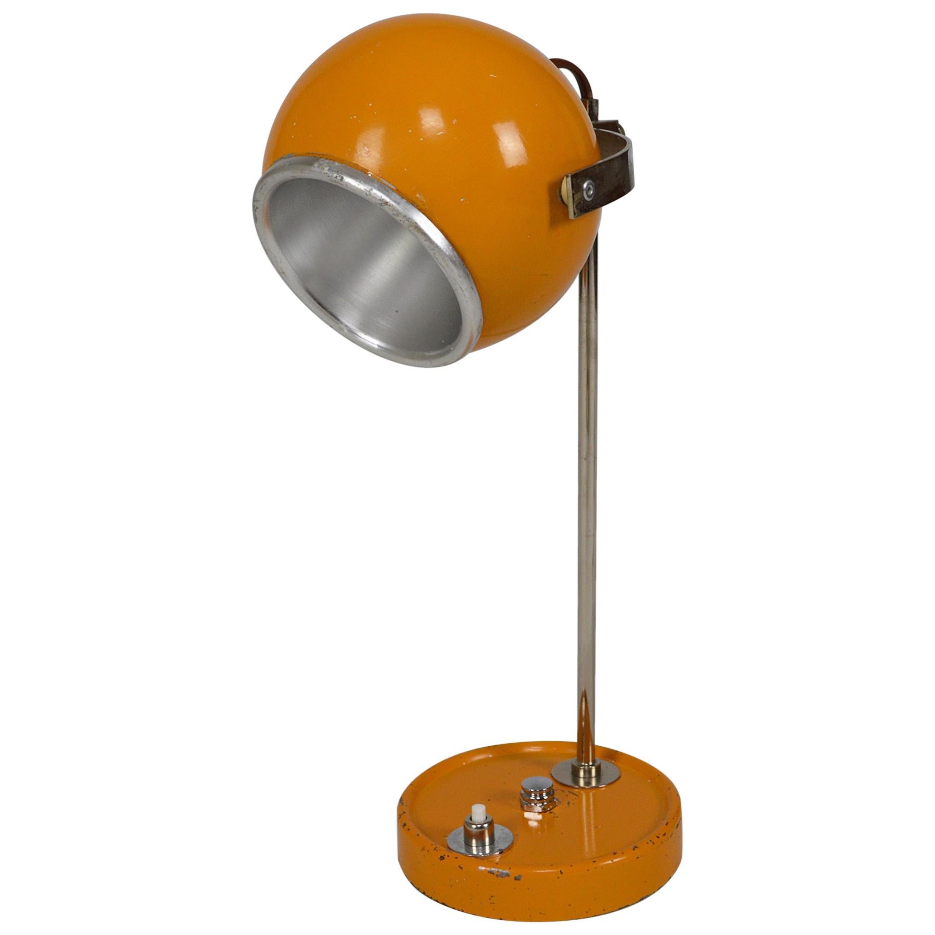 Midcentury Table or Desk Space Age "Eyeball" Lamp , 1960s, France, by Disderot For Sale