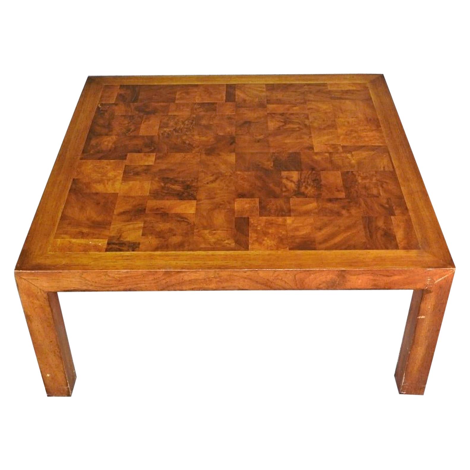Midcentury Table with Burl Patchwork