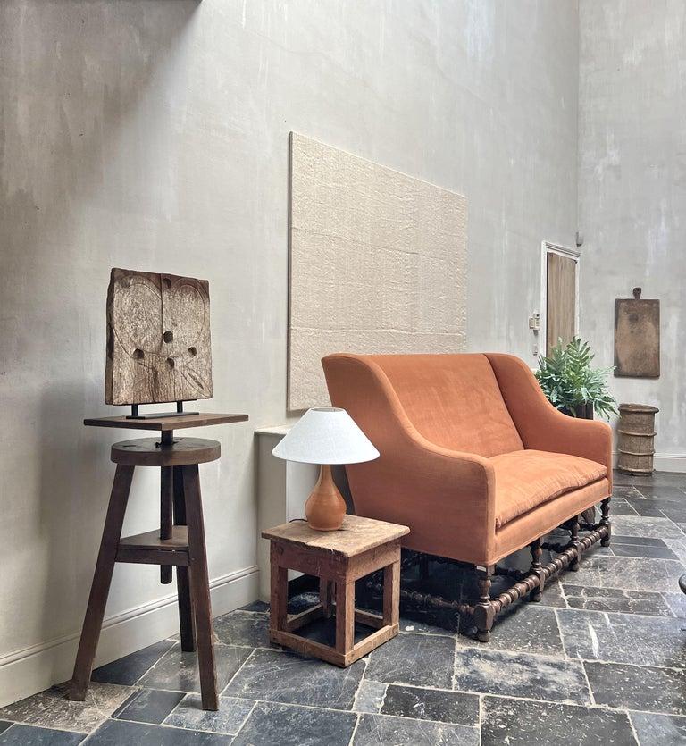 Lampe de bureau du milieu du siècle orange céramique en vente 1