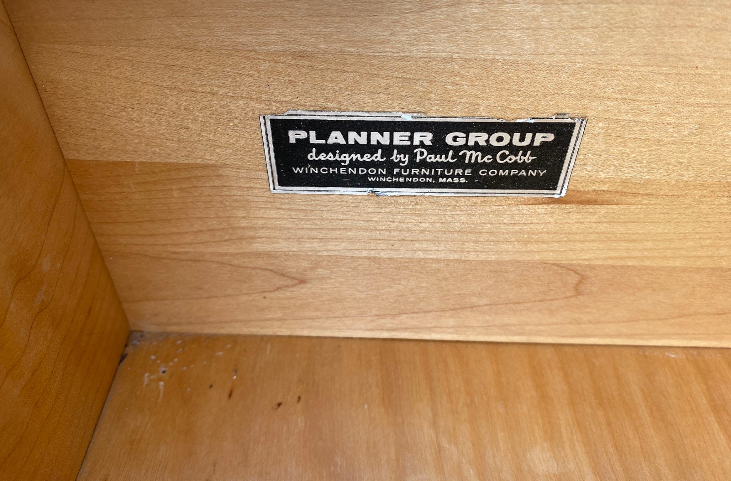 Midcentury Tall Dresser by Paul McCobb Planner Group #1501 Maple Brass Knobs 1