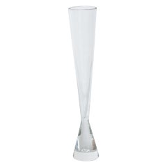 Midcentury Tall Glass Vase by Bengt Orup, Sweden