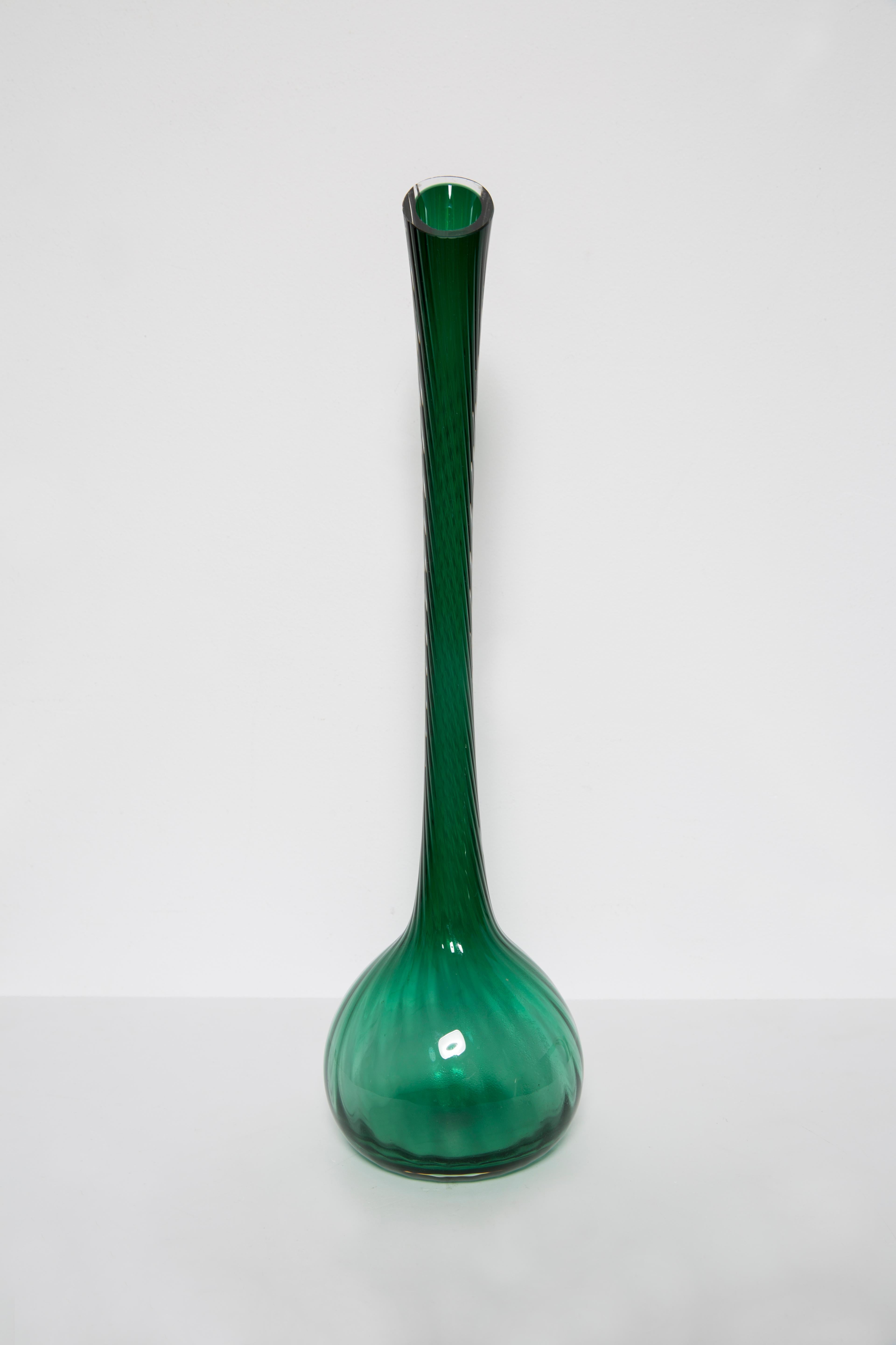 20th Century Midcentury Tall Green Vase, Europe, 1960s For Sale