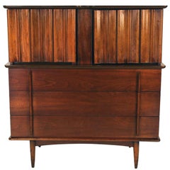 Vintage Midcentury Tall High Boy Dresser United Furniture