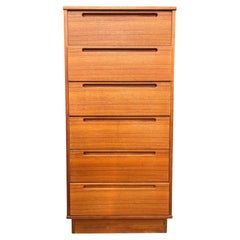 Midcentury Tall Teak Chest of Drawers