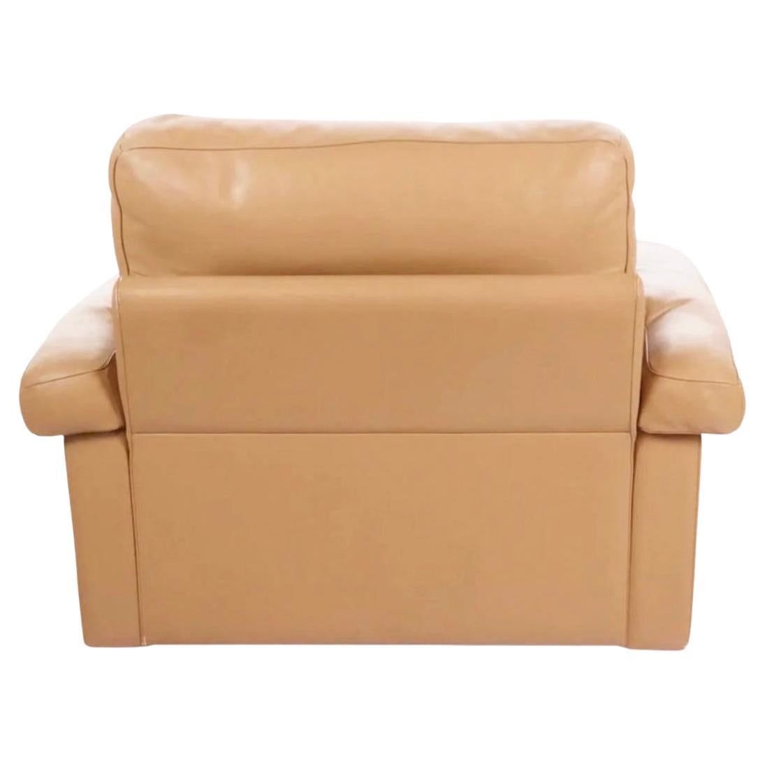 Italiano Sedia da salotto Midcentury in pelle Tan di Tito Agnoli Poltrona Frau